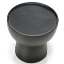 Modrest Akron - Modern Black & White Faux Marble Round End Table