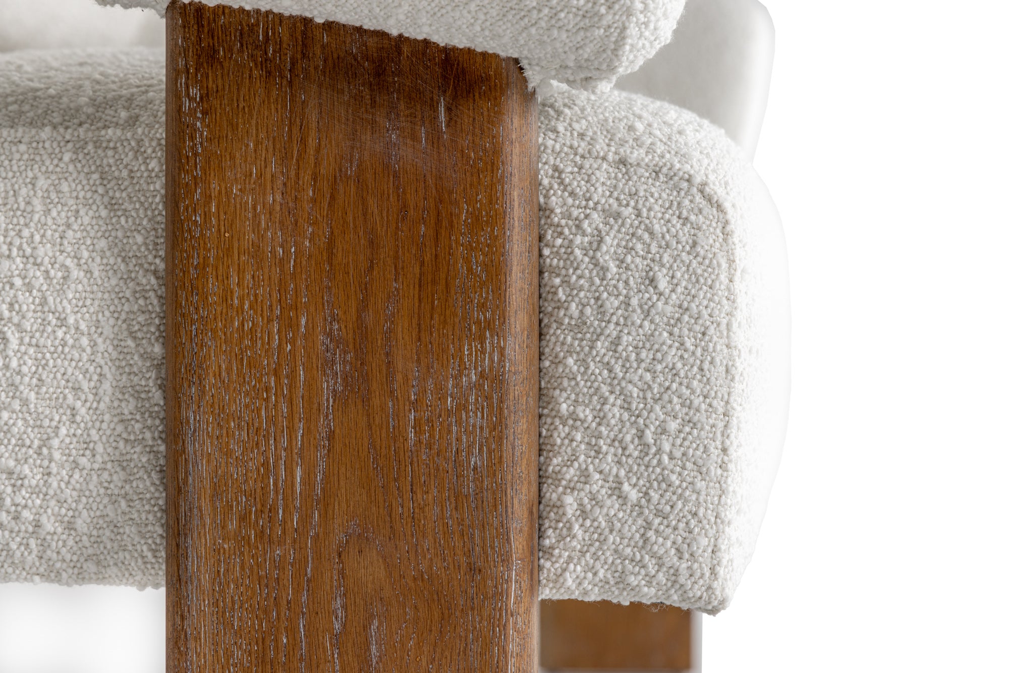 Modrest Aledo - Modern Off-White Fabric + Oak Loveseat