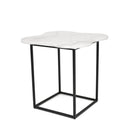 Modrest Aleidy - White Marble + Black Metal End Table