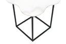Modrest Aleidy - White Marble + Black Metal End Table