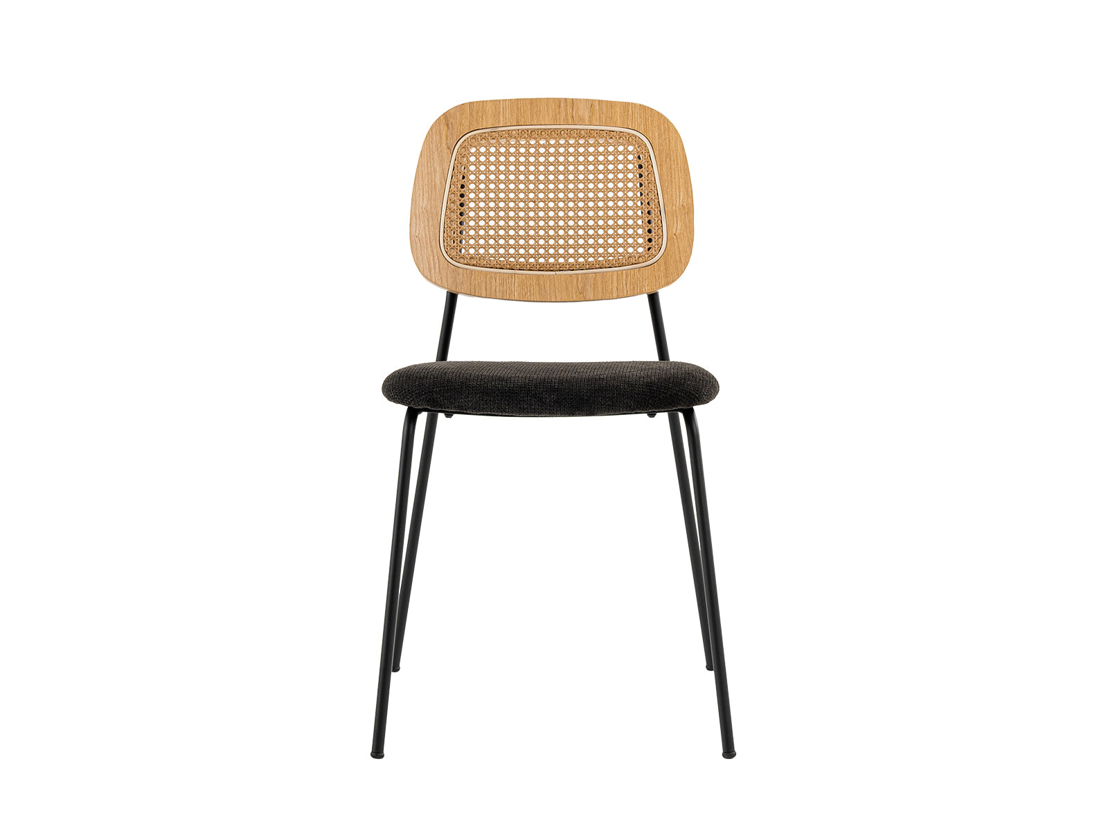 Modern Alizee - Modern Rattan and Black Dining Chair Set of 2