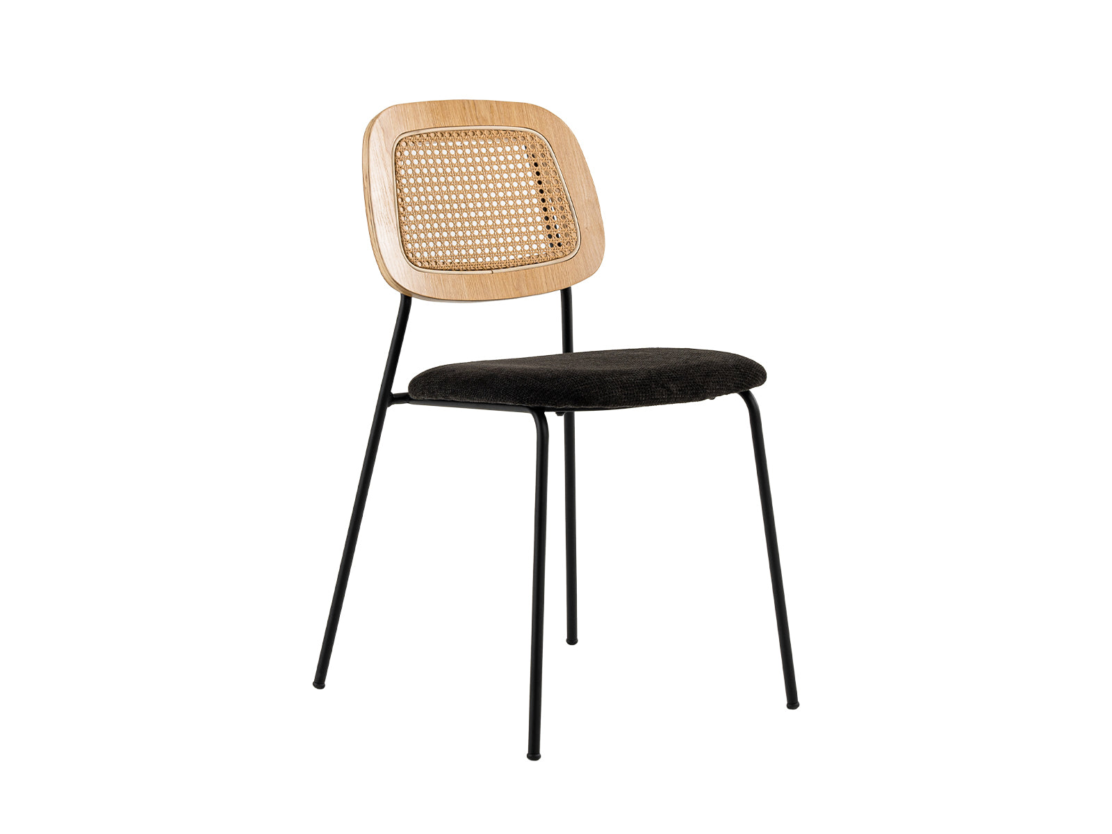 Modern Alizee - Modern Rattan and Black Dining Chair Set of 2