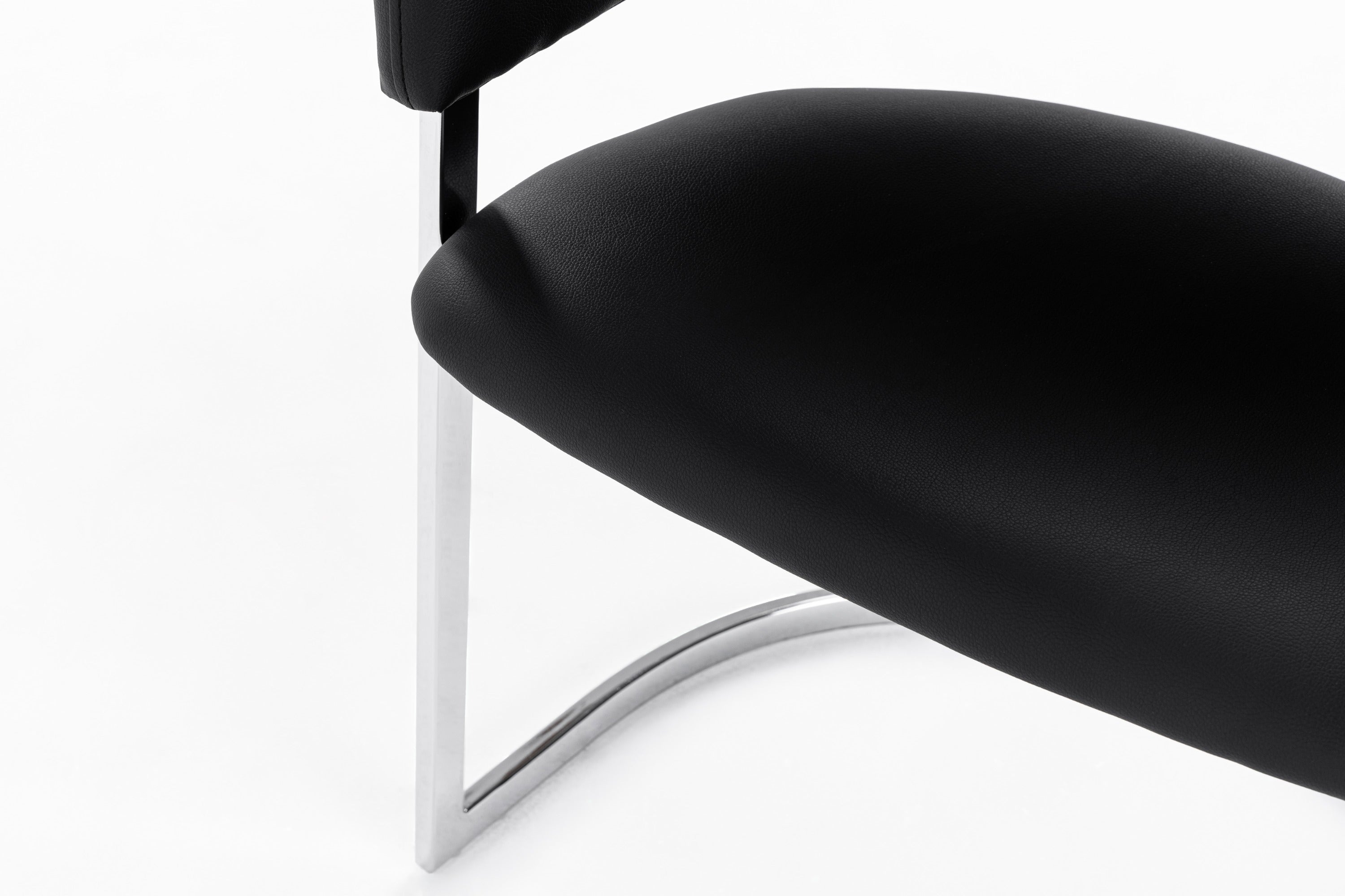 Modrest Allie Contemporary Black Leatherette Dining Chair