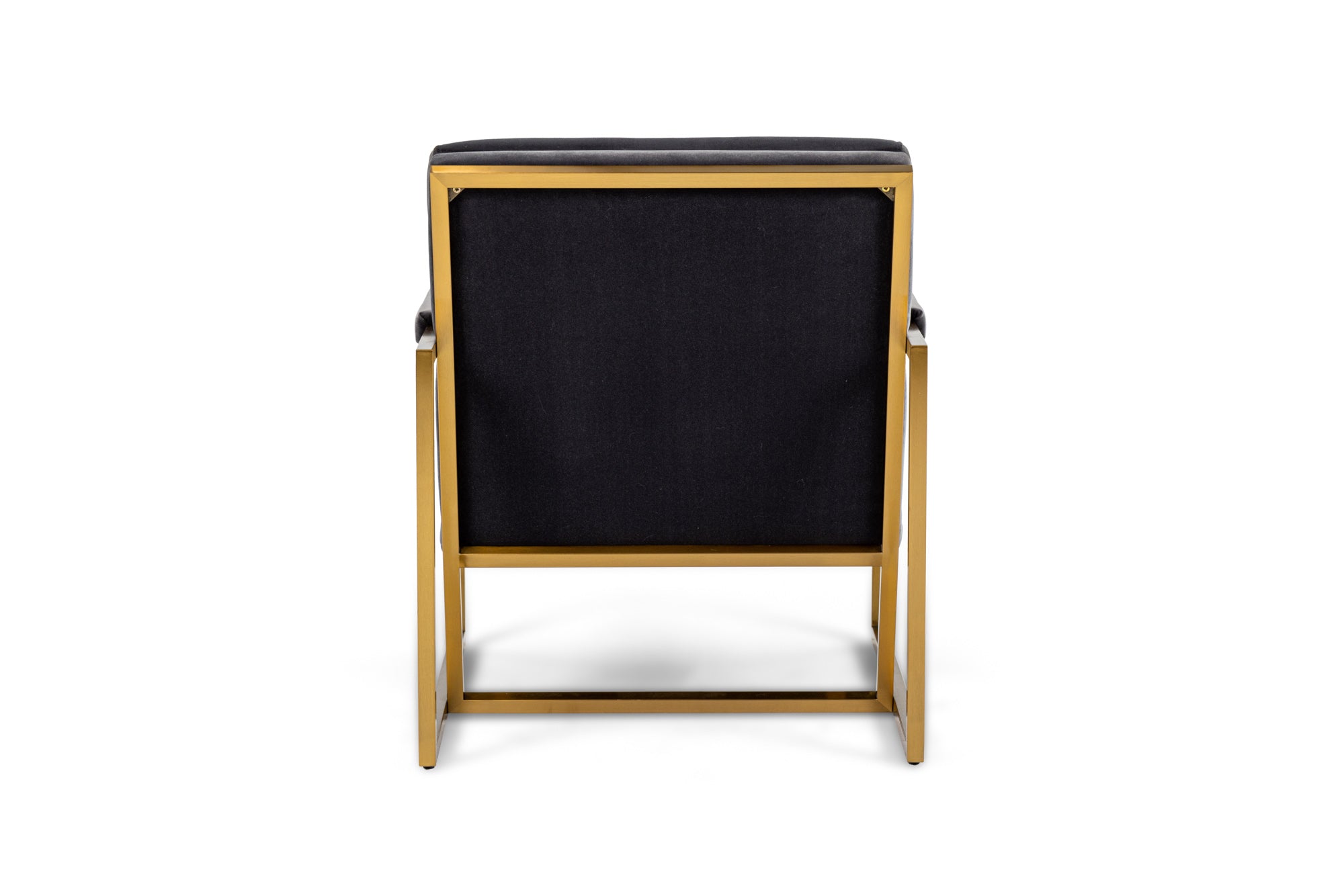 Modrest Anton - Modern Grey Velvet + Brass Accent Chair