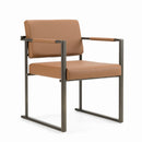 Modrest Atlan - Modern Camel Vegan Leather + Dark Gold Dining Chair
