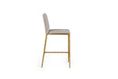 Modrest Atlanta - Modern Beige Fabric & Brass Counter Chair