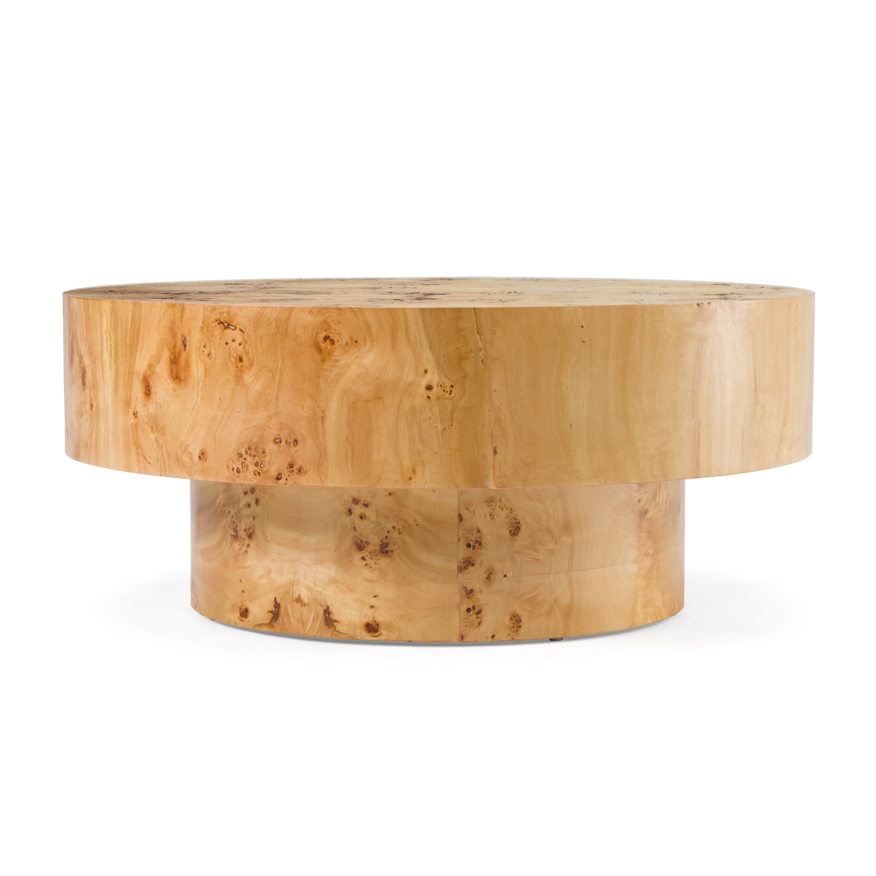 Modrest August - Modern Burl Round Coffee Table