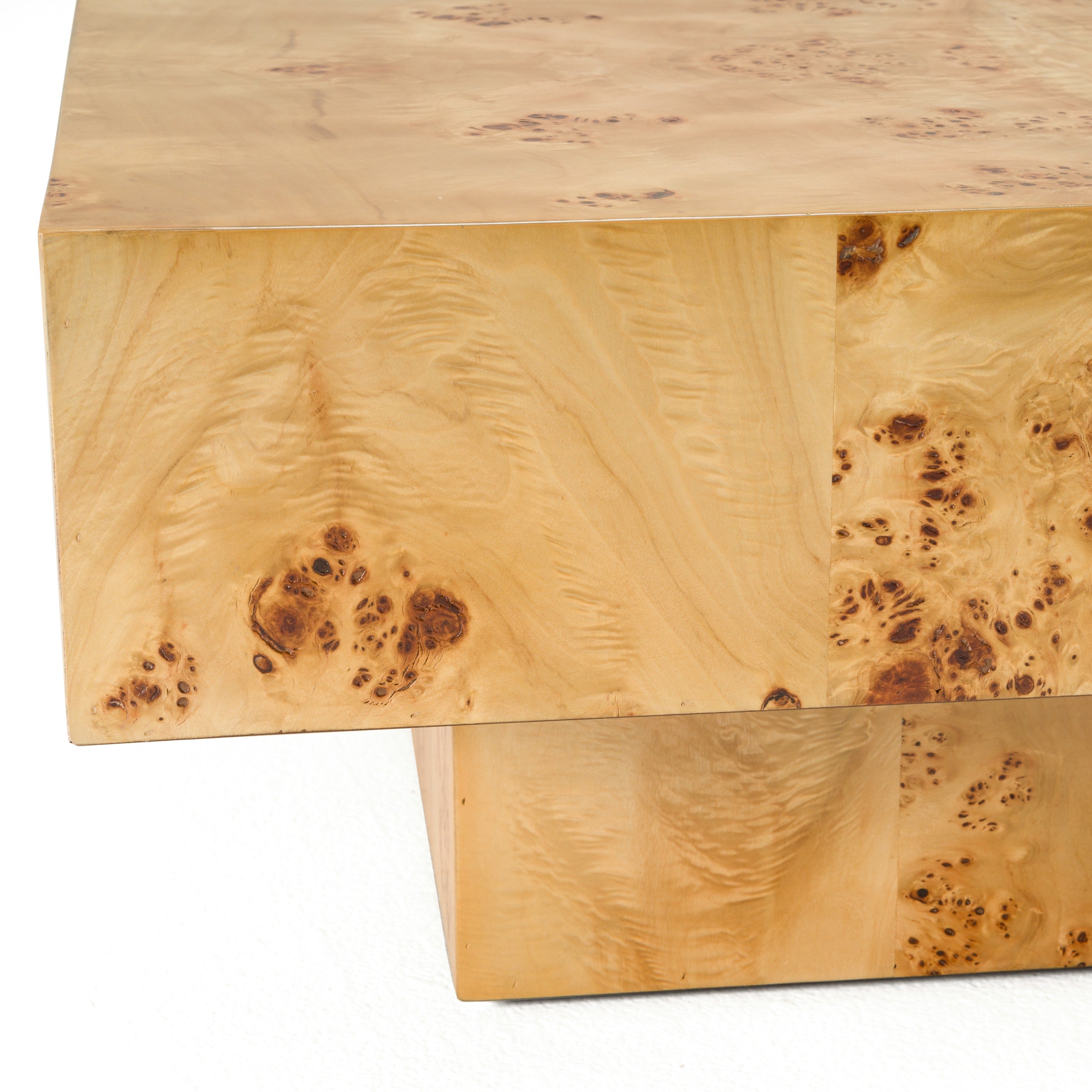 Modrest August - Modern Burl Square Coffee Table