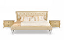 Monica Modern Champagne Leather Bed