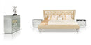Monica Modern Champagne Leather Bed