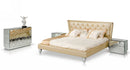 Monica Modern Champagne Leather Bed
