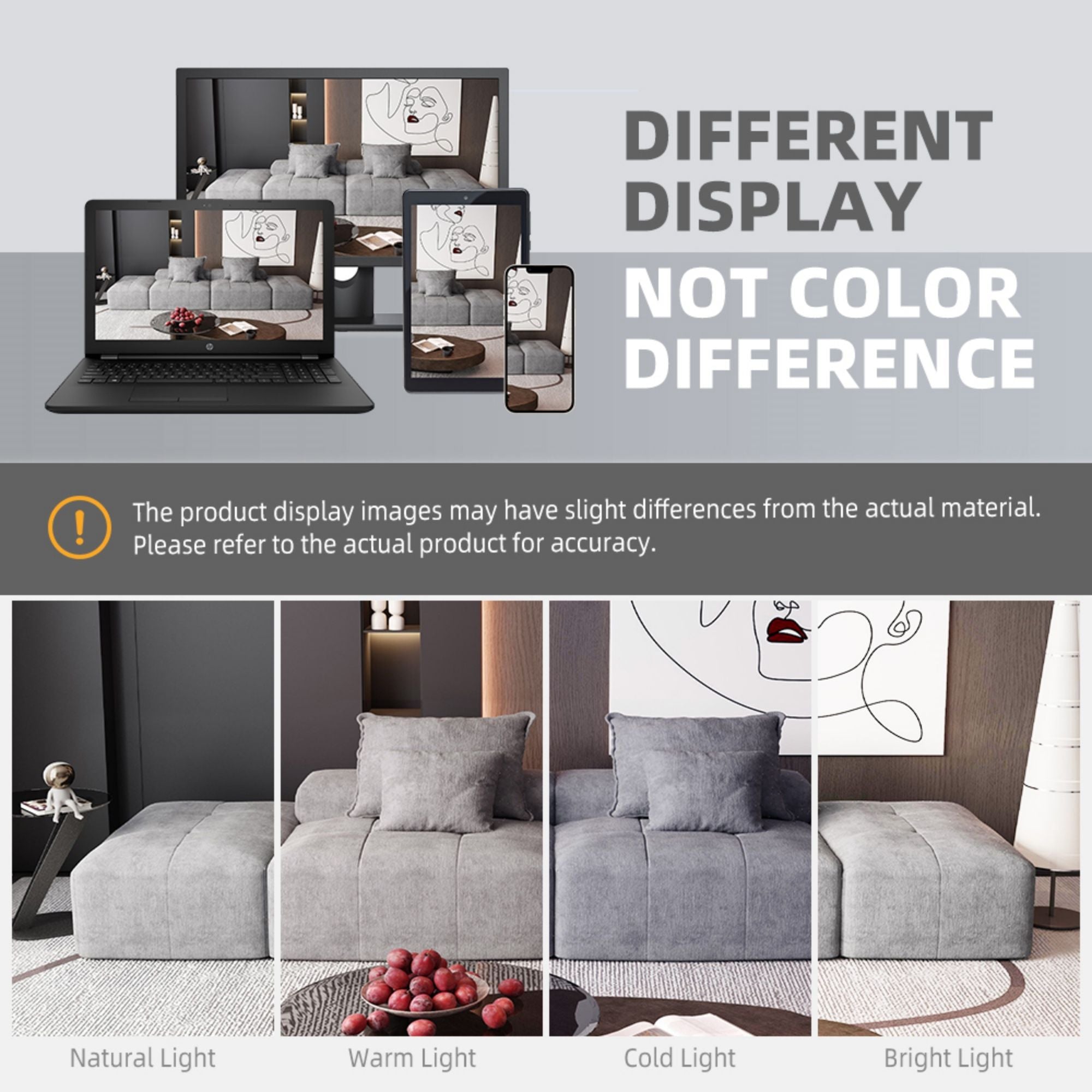 Modern Oversized Diy Combination Modular Sectional Sofa With Pillows