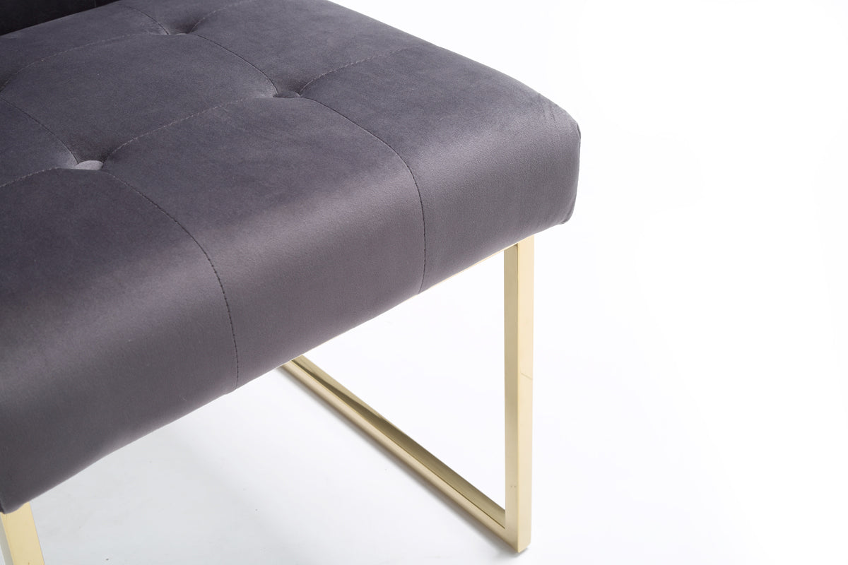 Modrest Legend Modern Grey Fabric & Gold Dining Chair (Set of 2)