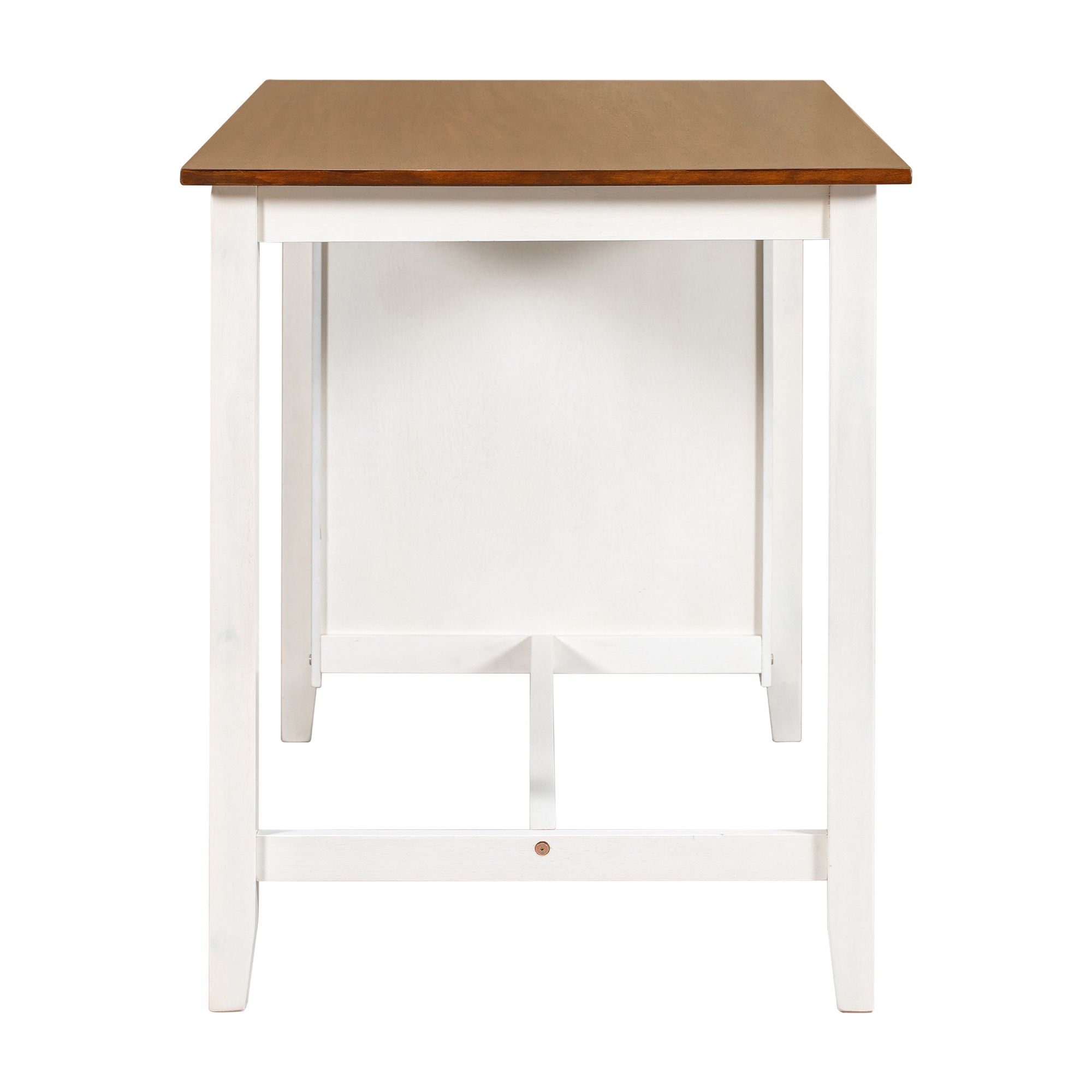 5 Pieces Counter Height Rustic Farmhouse Dining Room Wooden Bar Table Set With 2 Stools And 2 Chairs