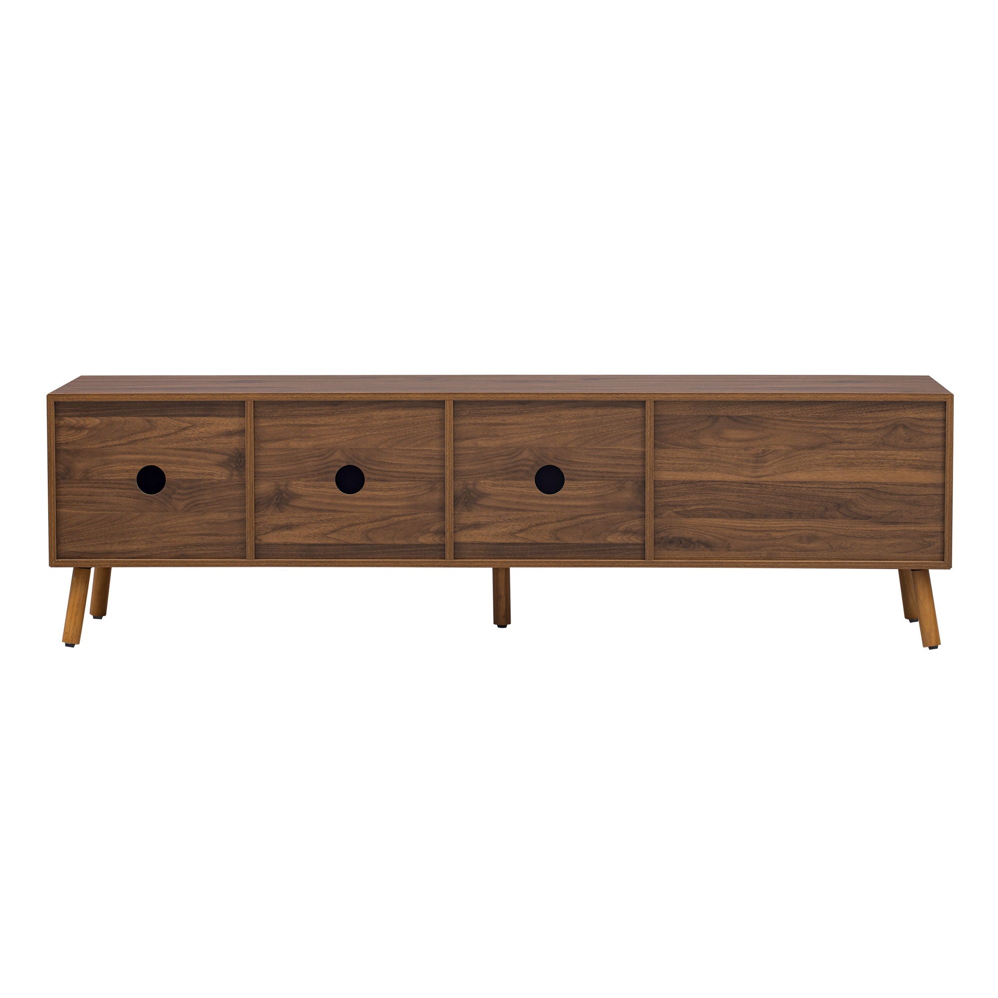 TV Stand, Cabinet For Living Room, Fits TVs Up To 80" - Walnut