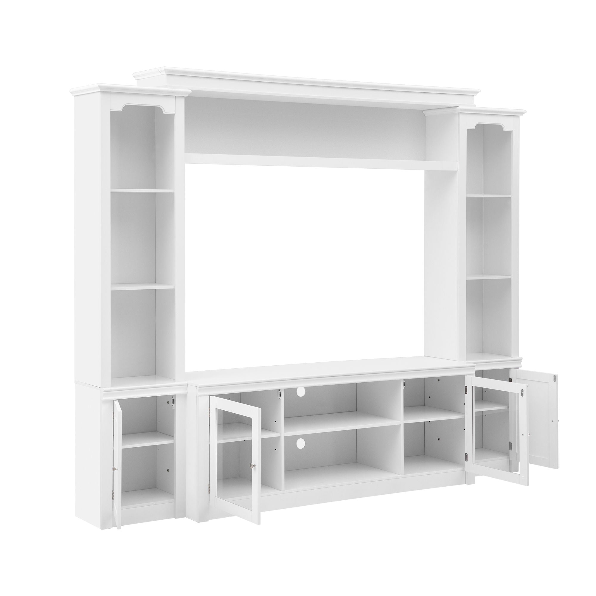 All-In-One TV Stand With Bookcase For TVs Up To 65"