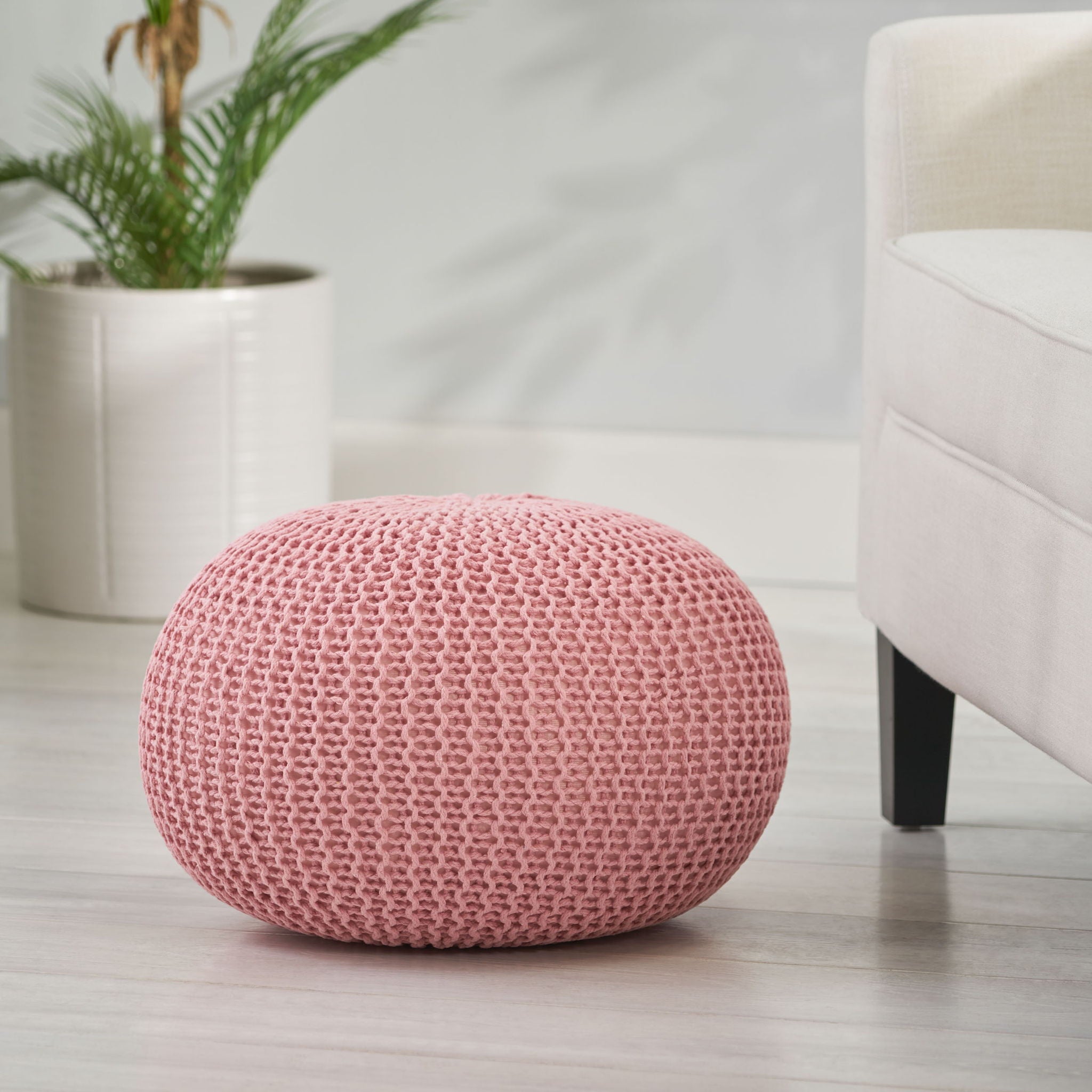 Belle - Modern Knitted Round Pouf