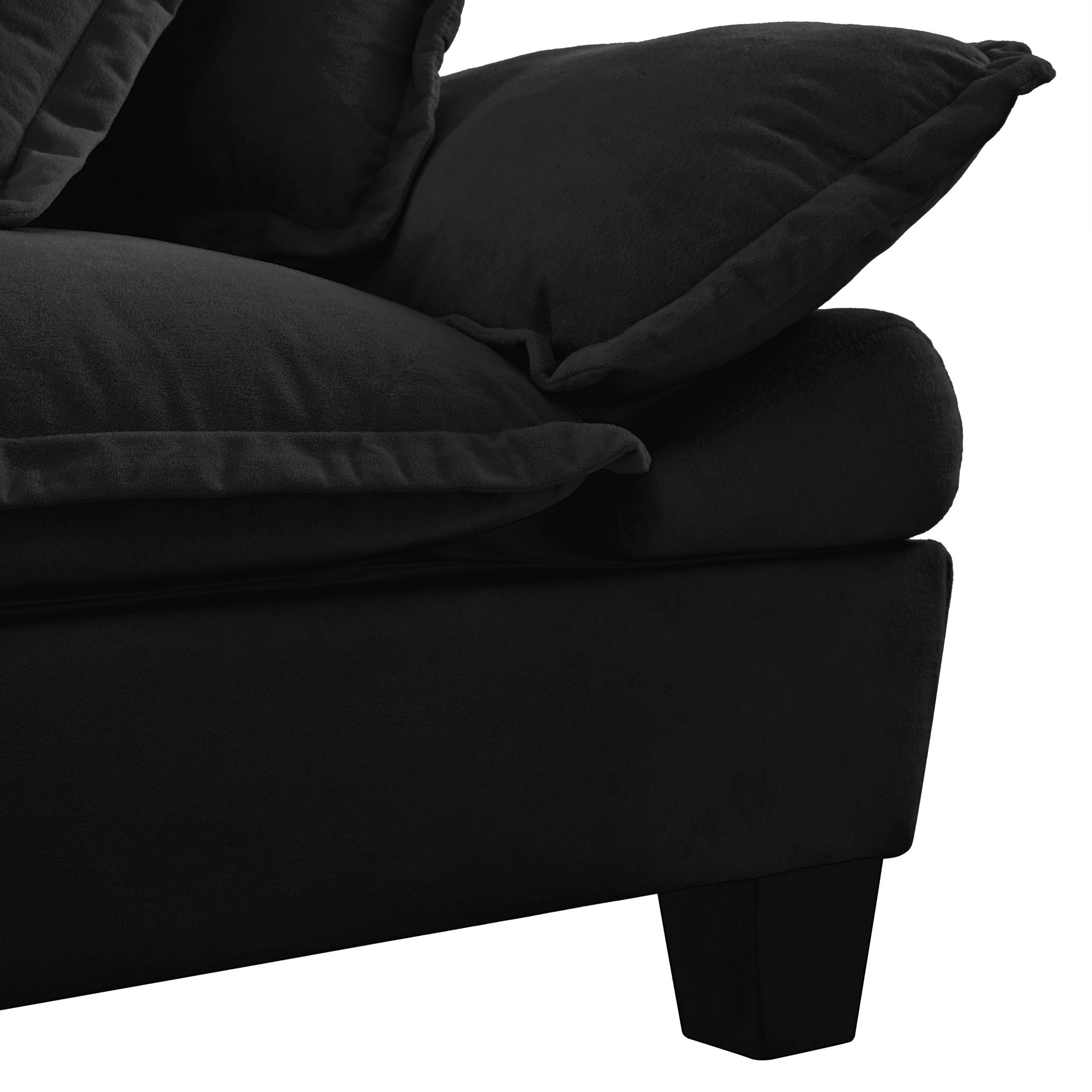 Modular Sectional Sofa With Movable Ottoman & Pillows