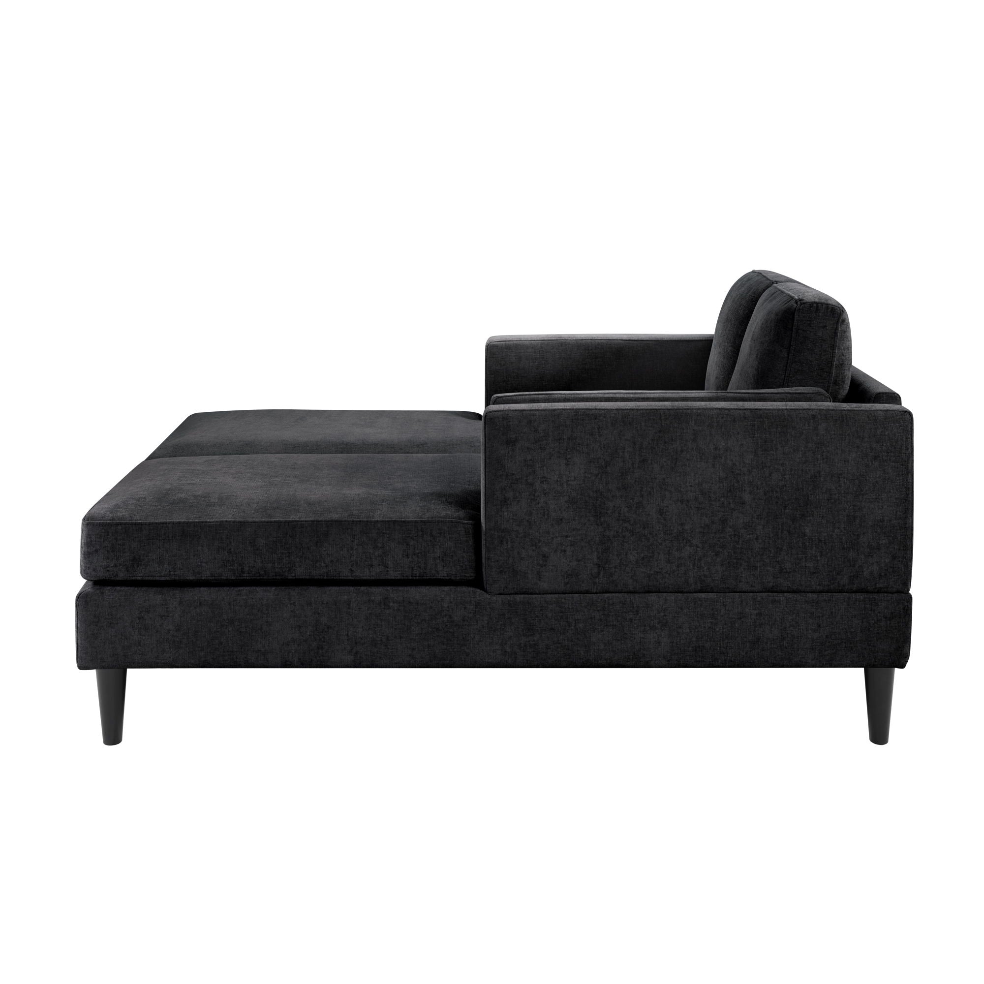 Chaise Lounge Sofa Bed With Dual Layer Armrests For Living Room