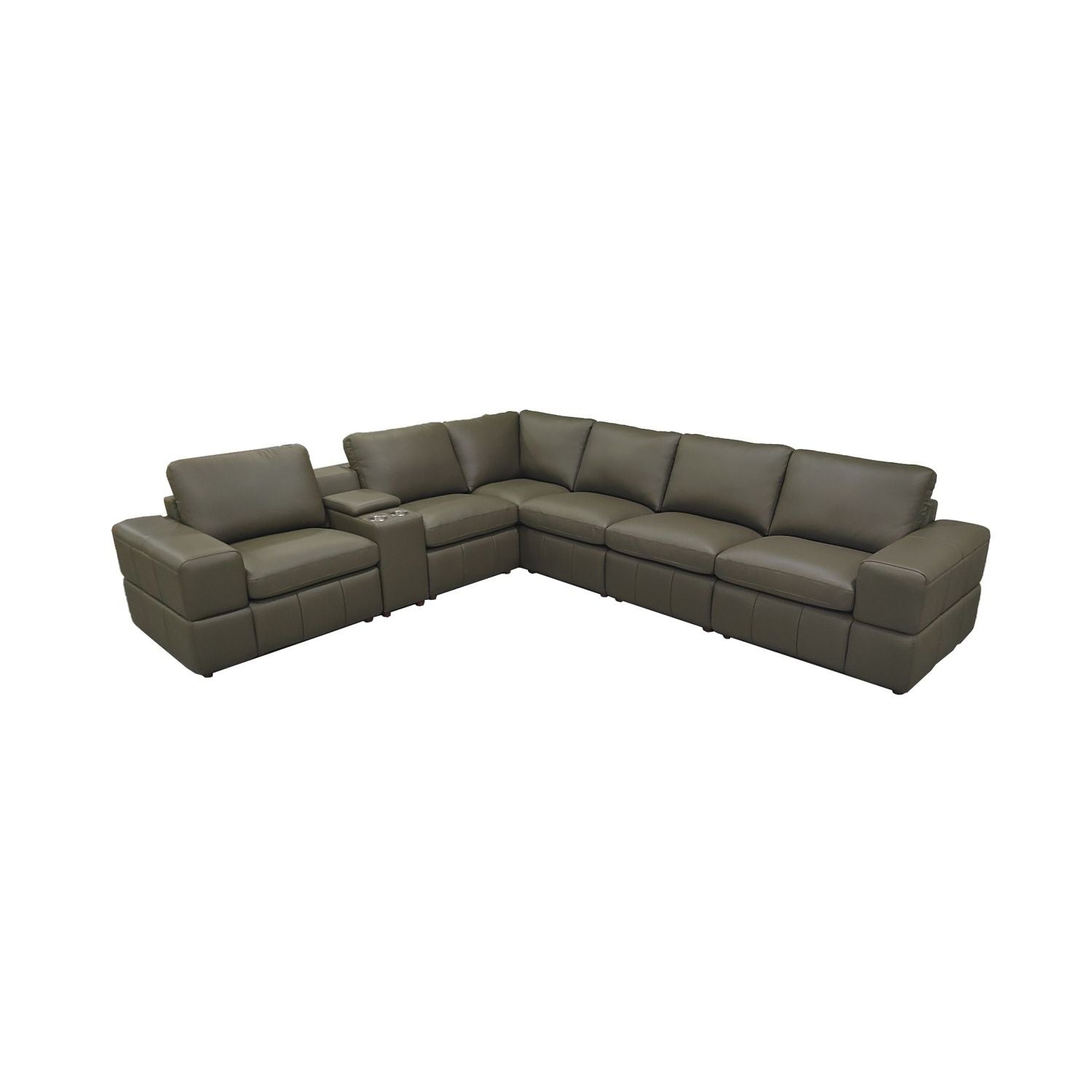 Upholstered Large Arms Sectional With Recliner Seats