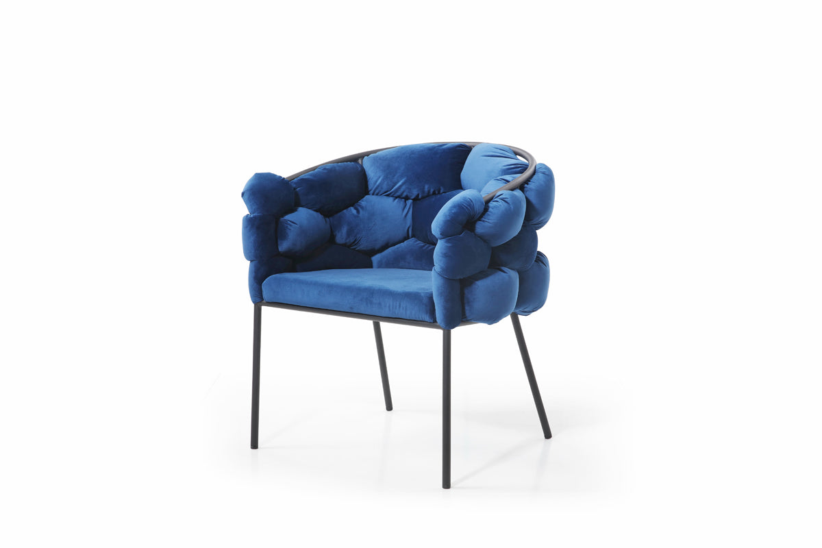 Modrest Debra Modern Blue Fabric Dining Chair