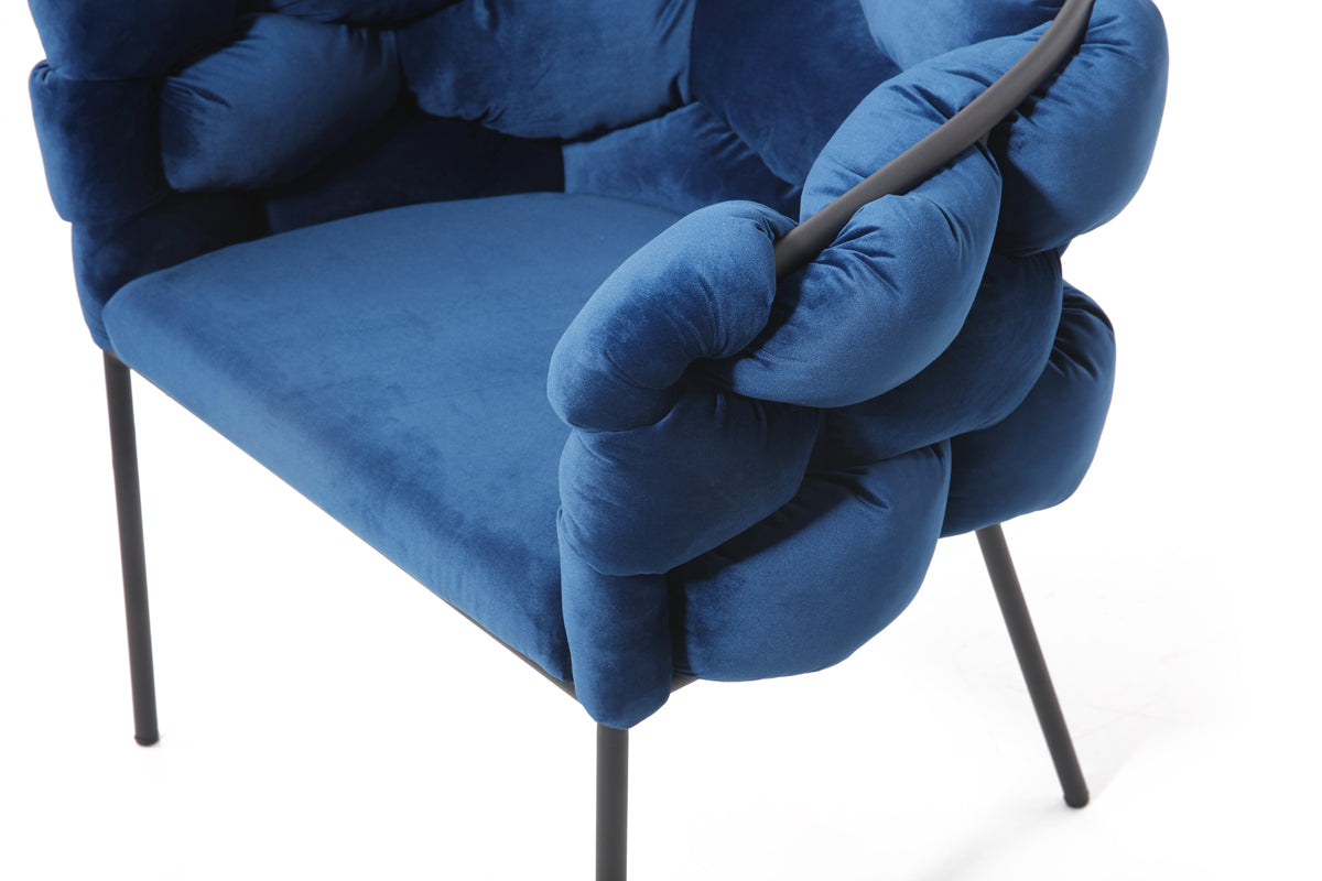 Modrest Debra Modern Blue Fabric Dining Chair