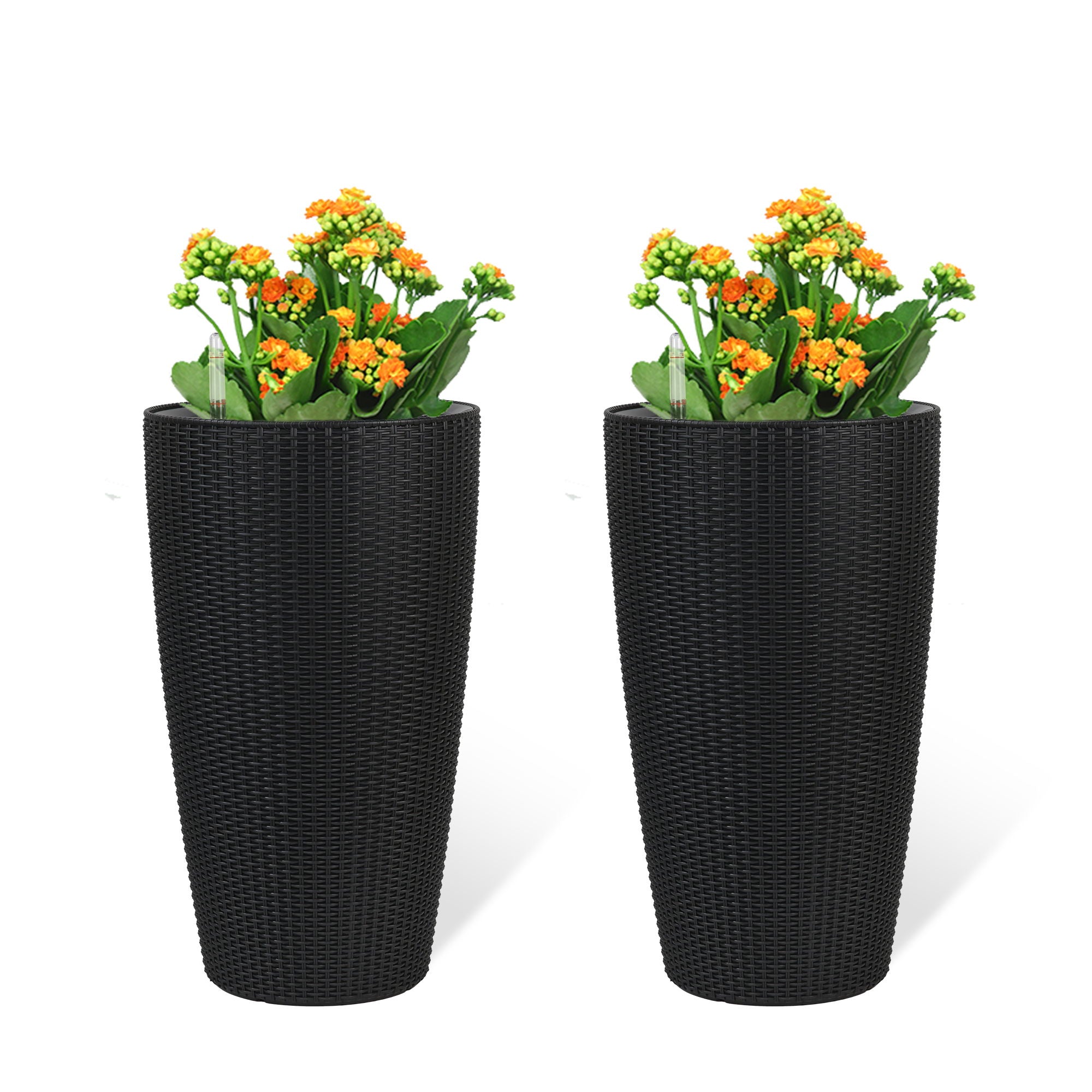 Tall Planters Set With Water Level Monitor And Auto Watering