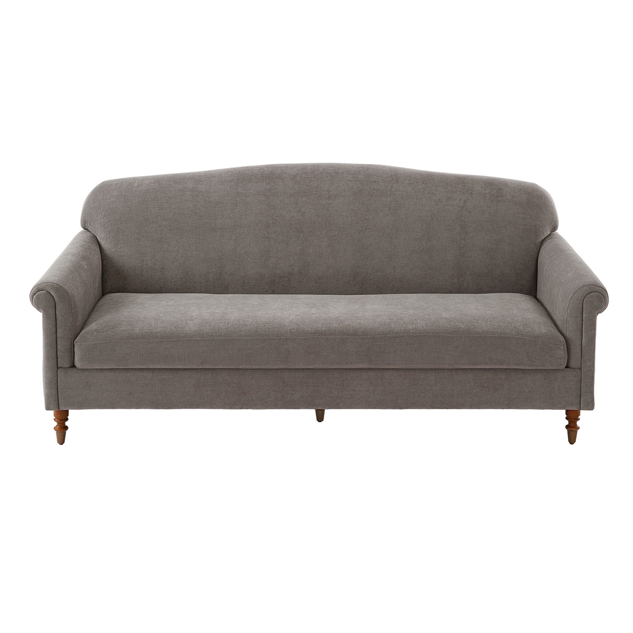 Loveseat Sofa With Rolled Arm For Living Room - Brown