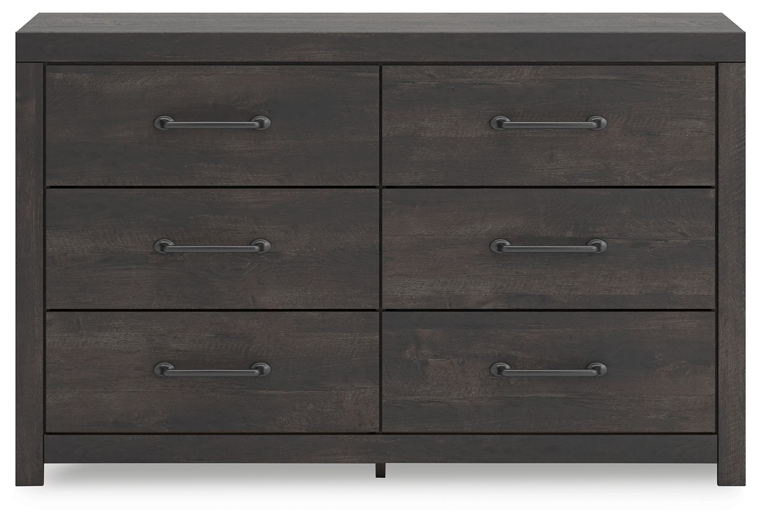 Hollivern - Six Drawer Dresser - Dark Gray