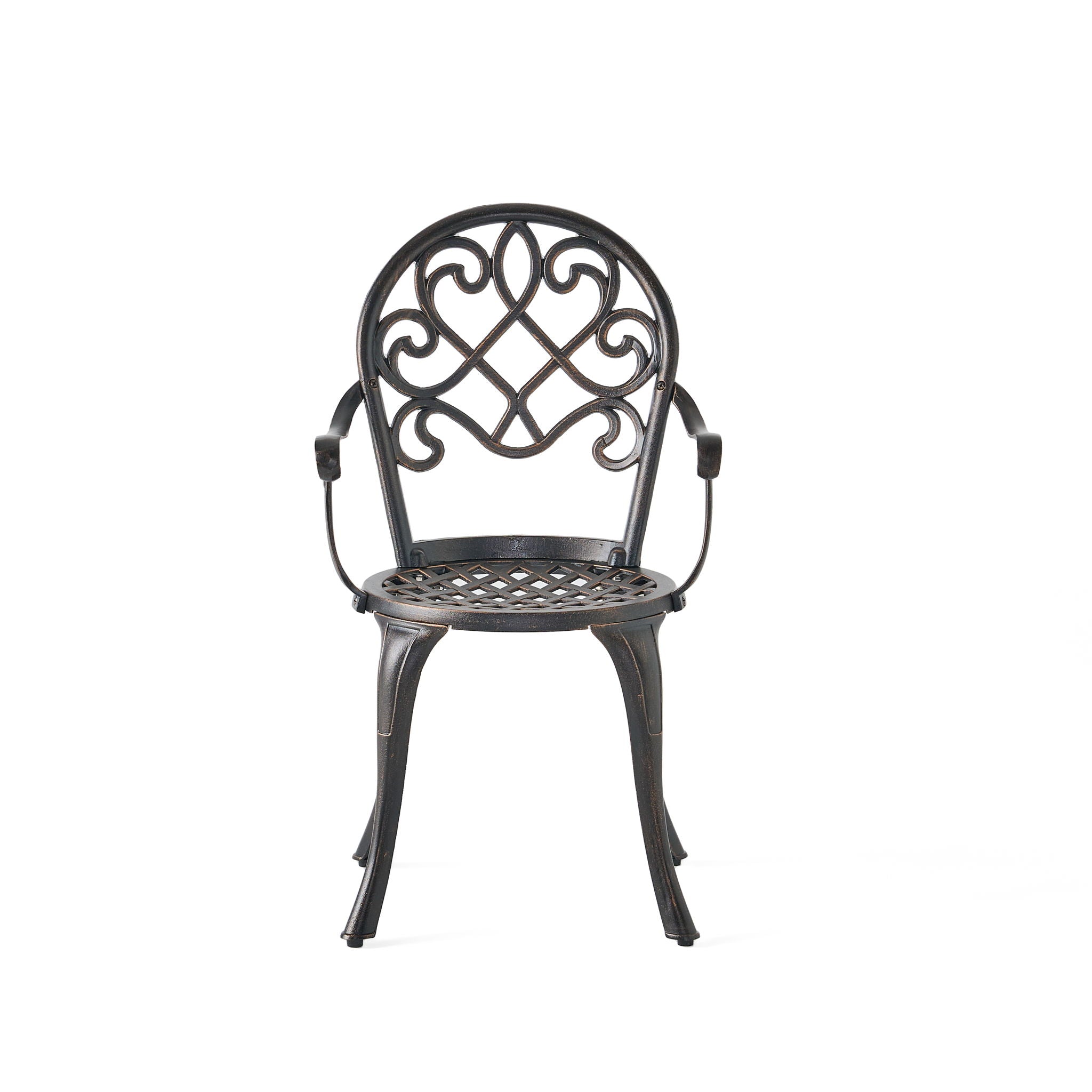 3 Piece Outdoor Aluminium Cast Bistro Set With Ice Bucket - Copper