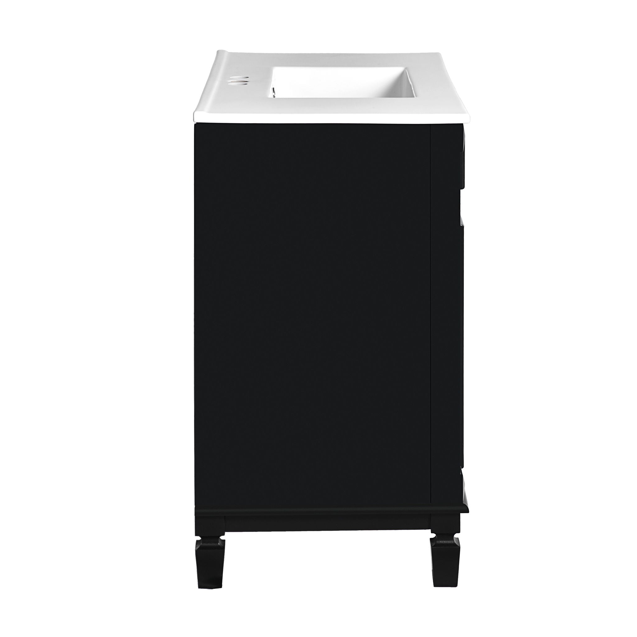 Bathroom Vanity With Top Sink, Basin On Cabinet With 2 Soft Closing Doors And 2 Drawers