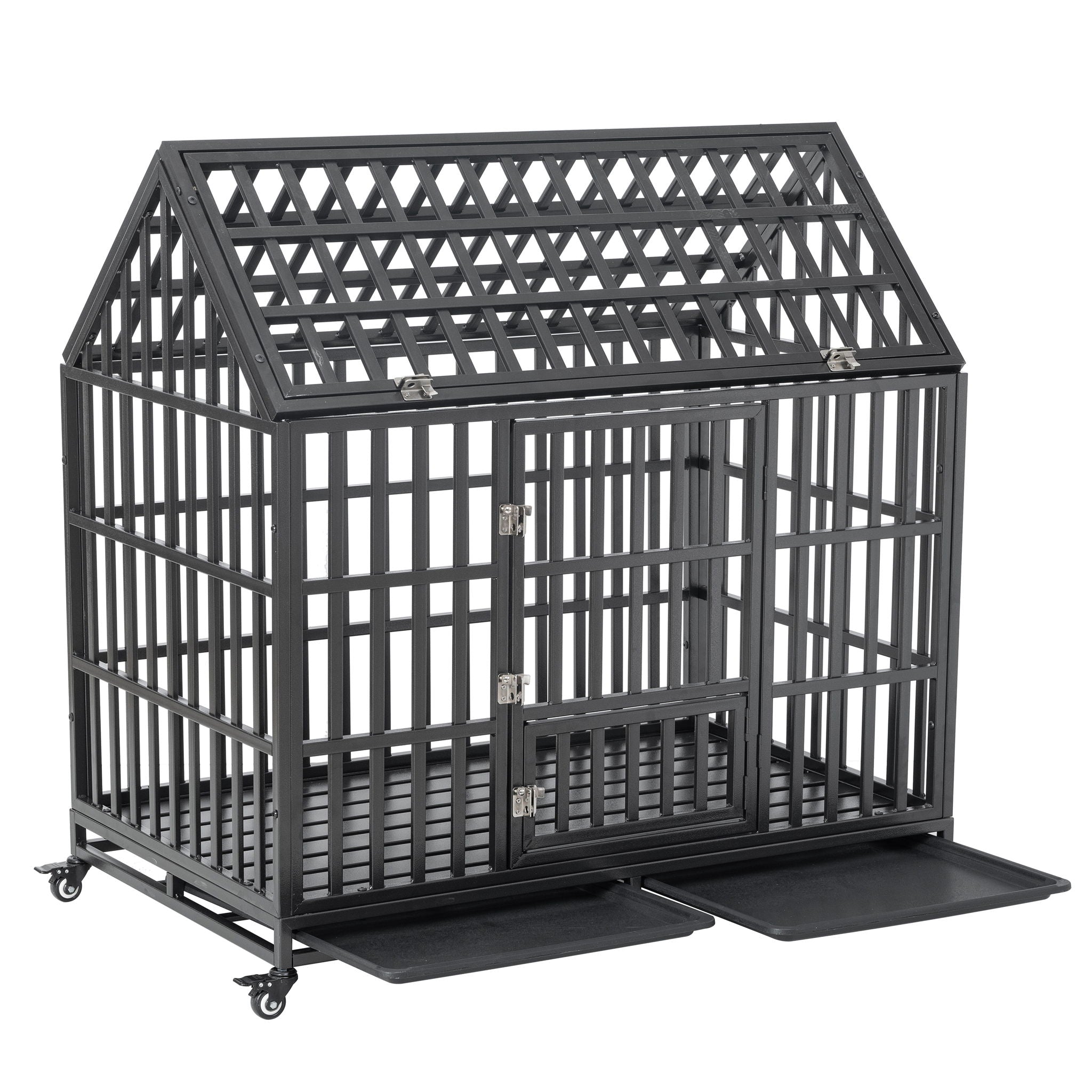 Heavy Duty Dog Crate Lockable Wheels