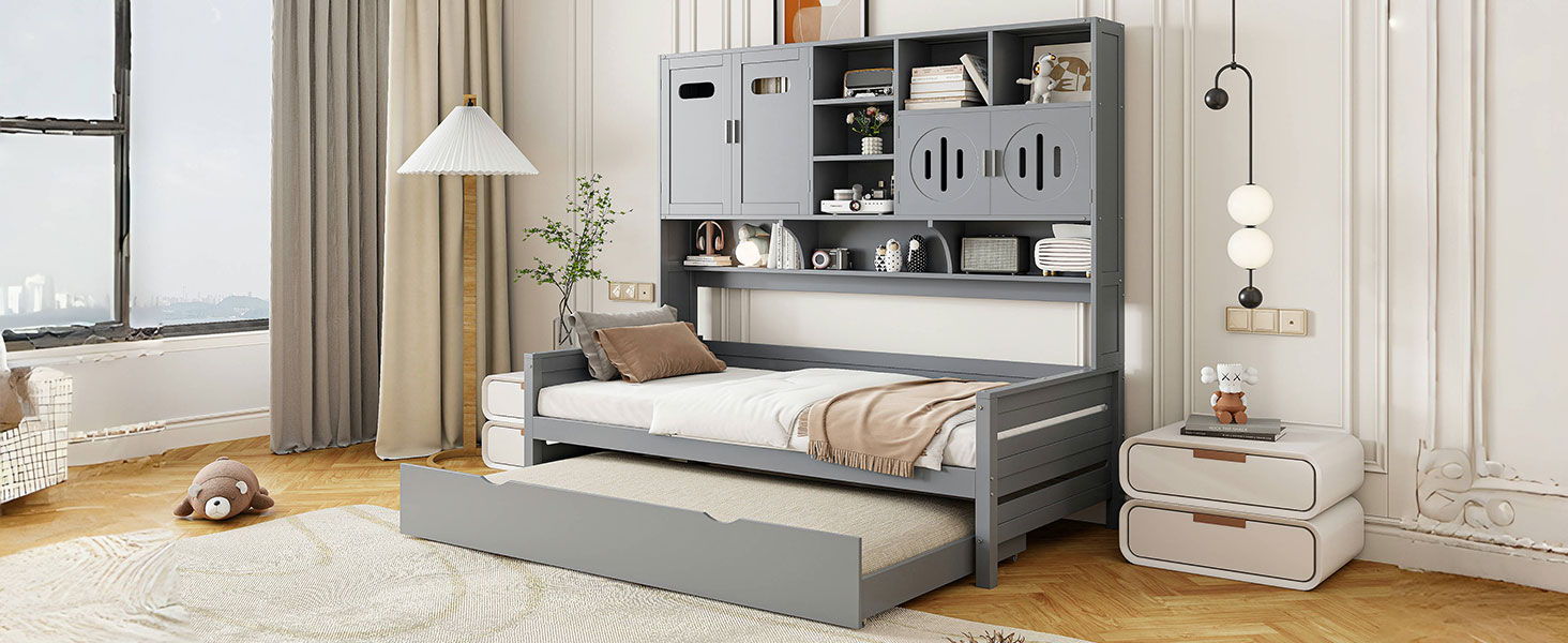 Daybed & All-In-One Cabinet And Shelf