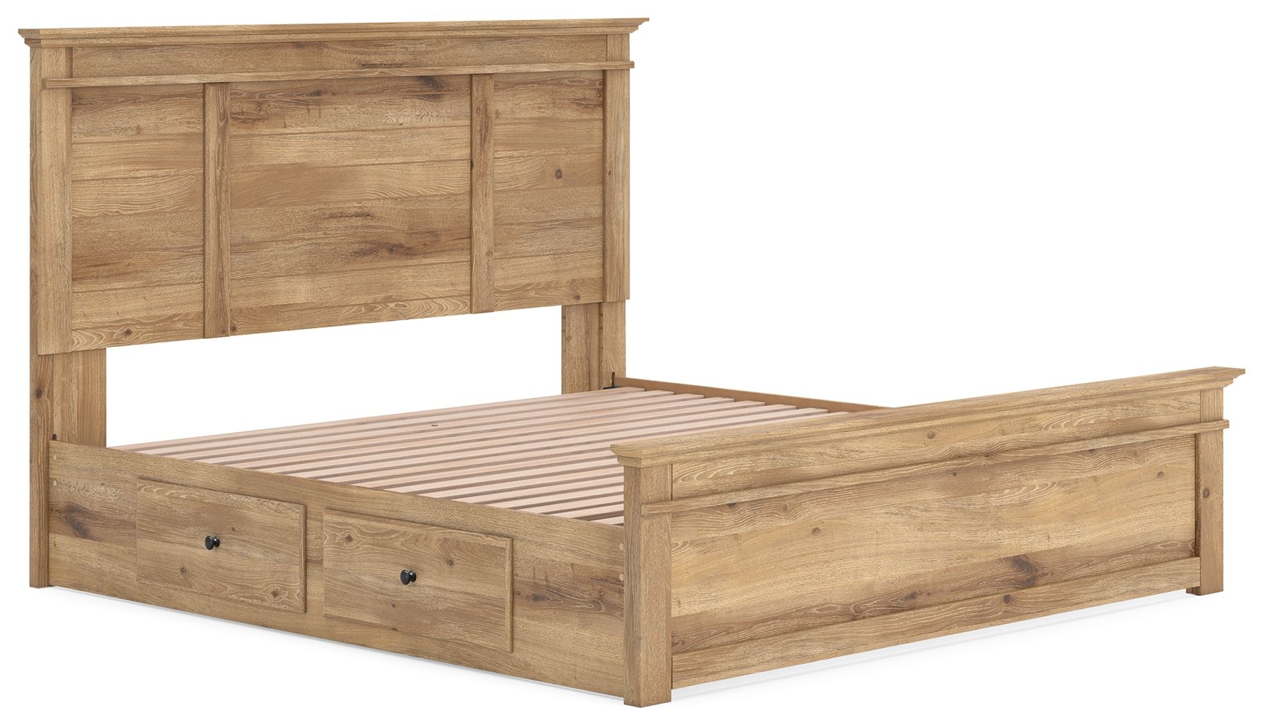 Makidern - Panel Storage Bed With Under Bed Storage Unit