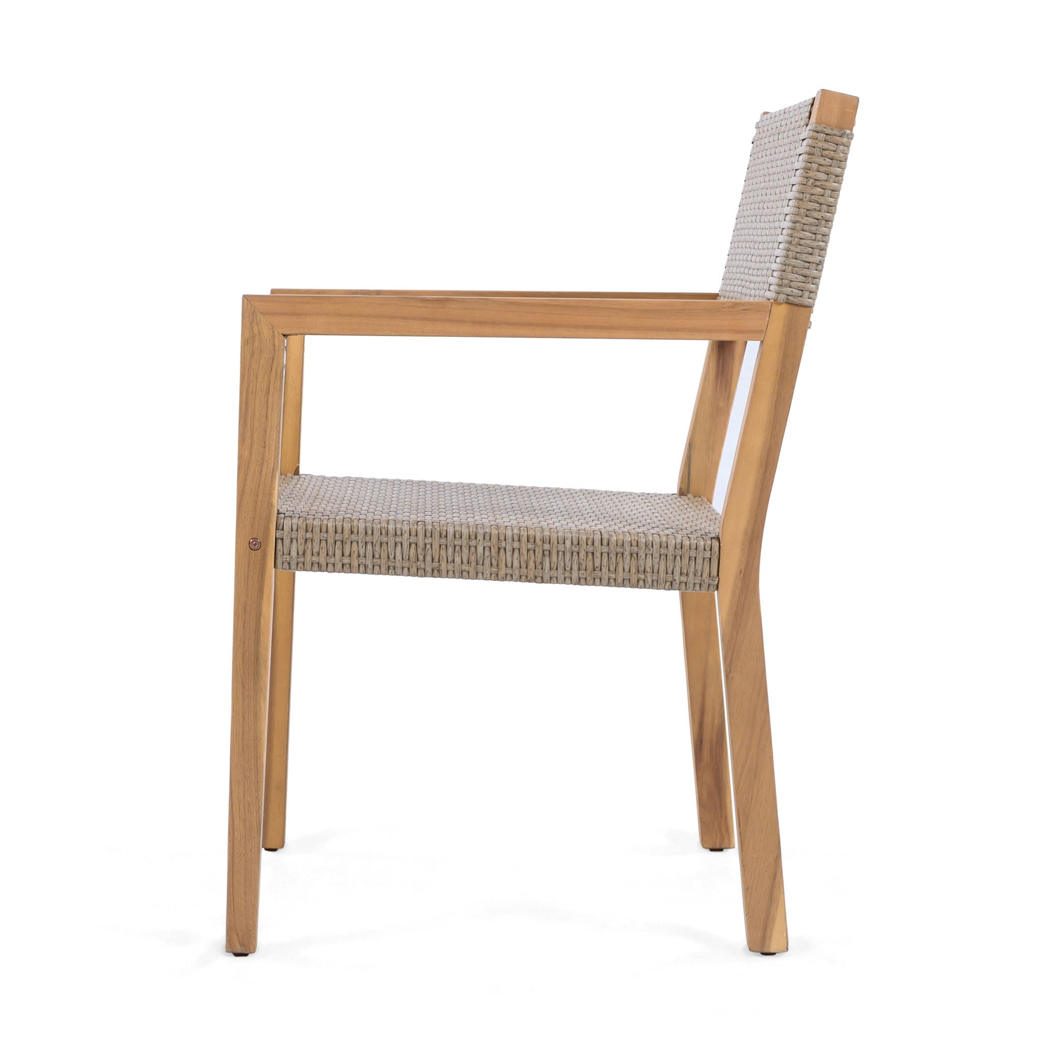 Outdoor Dining Chairs For Patios, Gardens (Set of 2) - Light Brown Multi / Light Teak