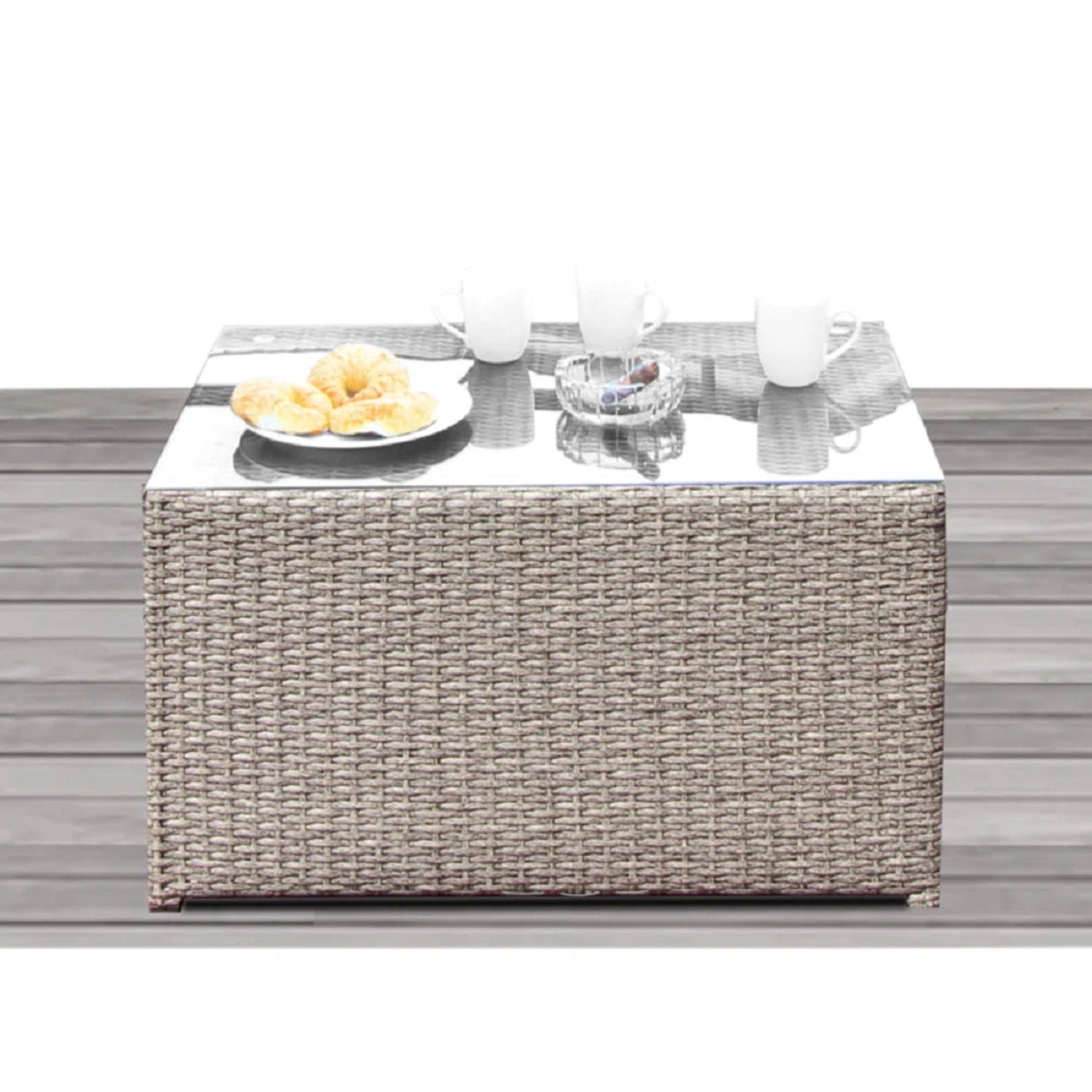 Comfortable Modern Patio Rattan Sectional Set With Cushions