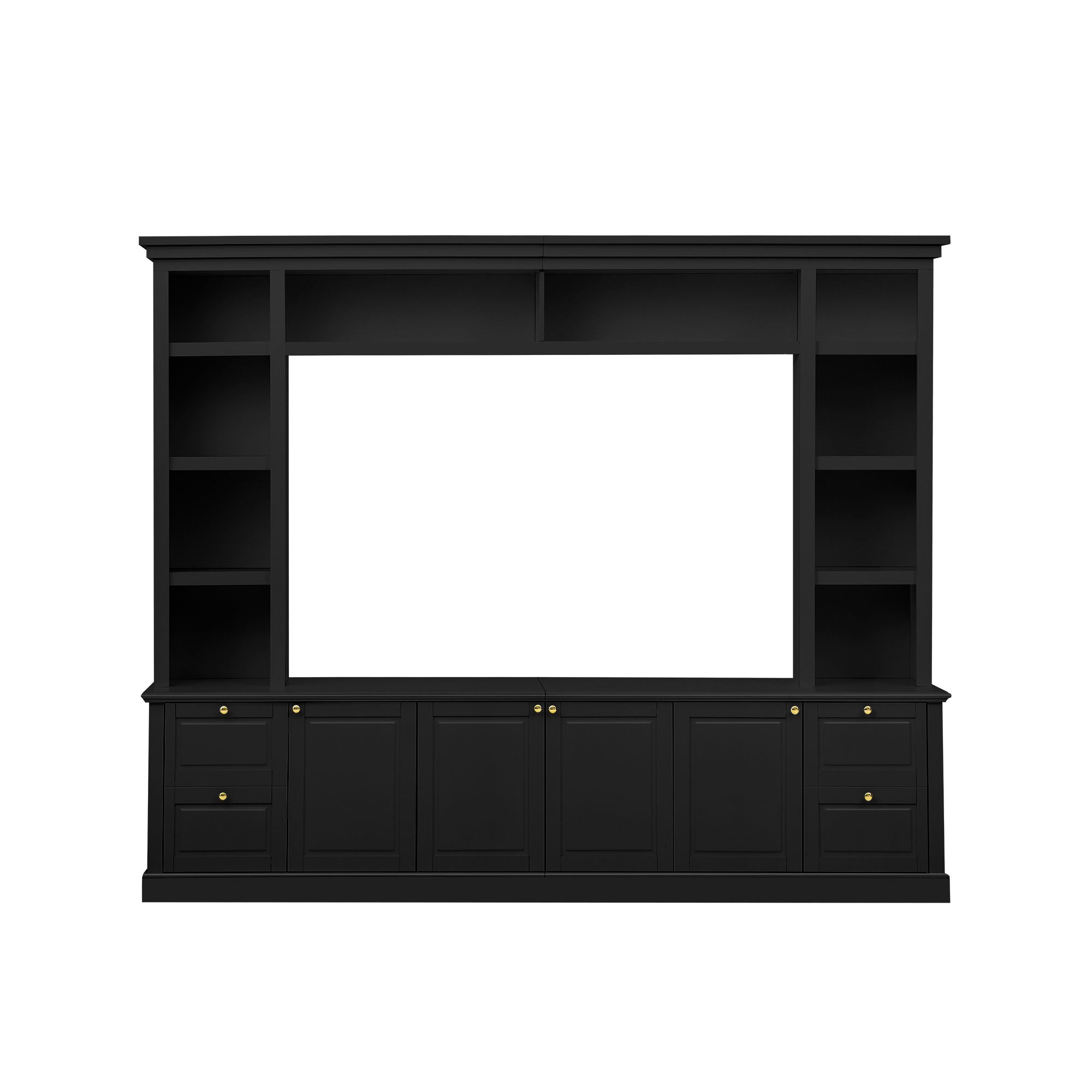 All-In-One TV Stand With Bookcase For TVs Up To 70"