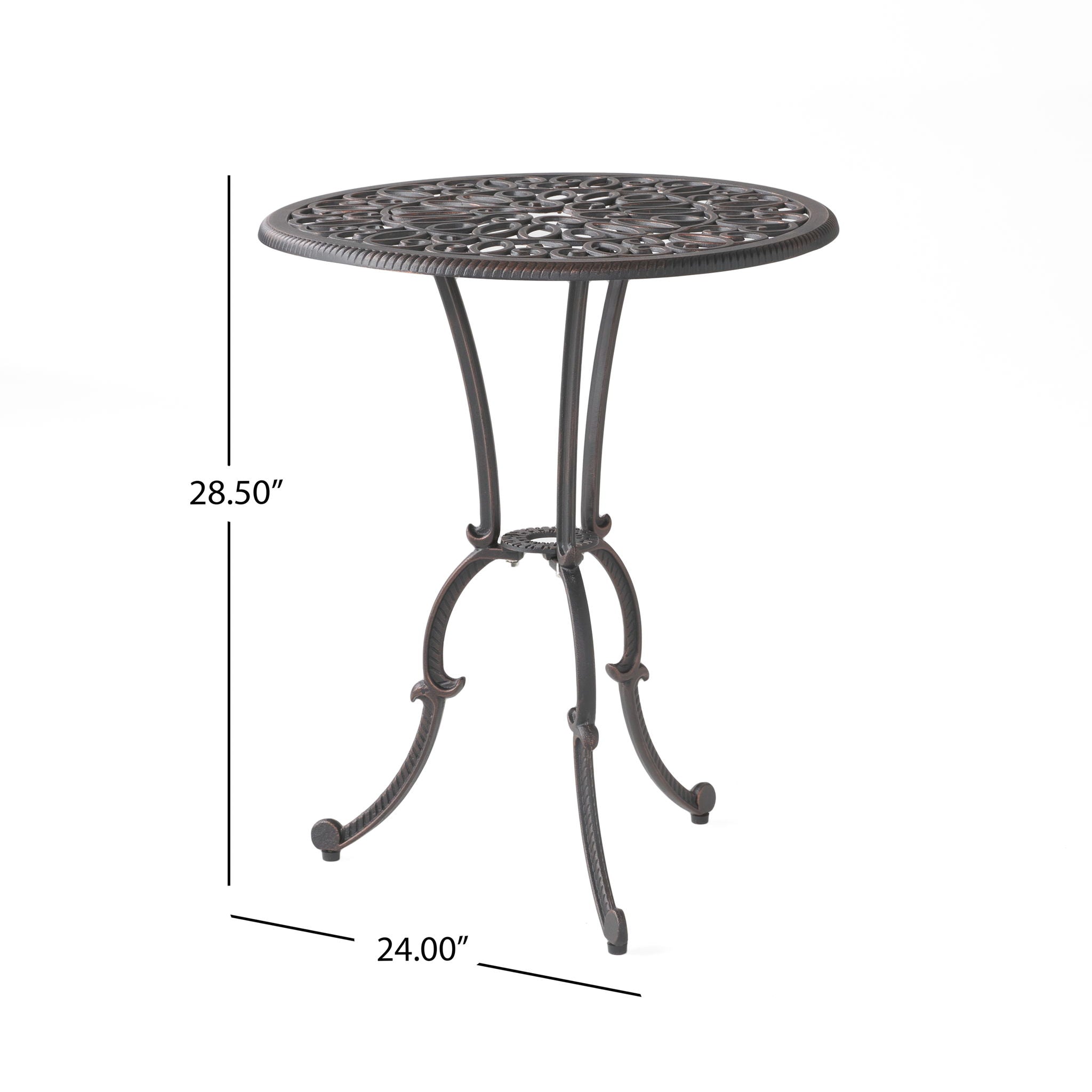 Charleston 3 Pieces Cast Bistro Set - Copper