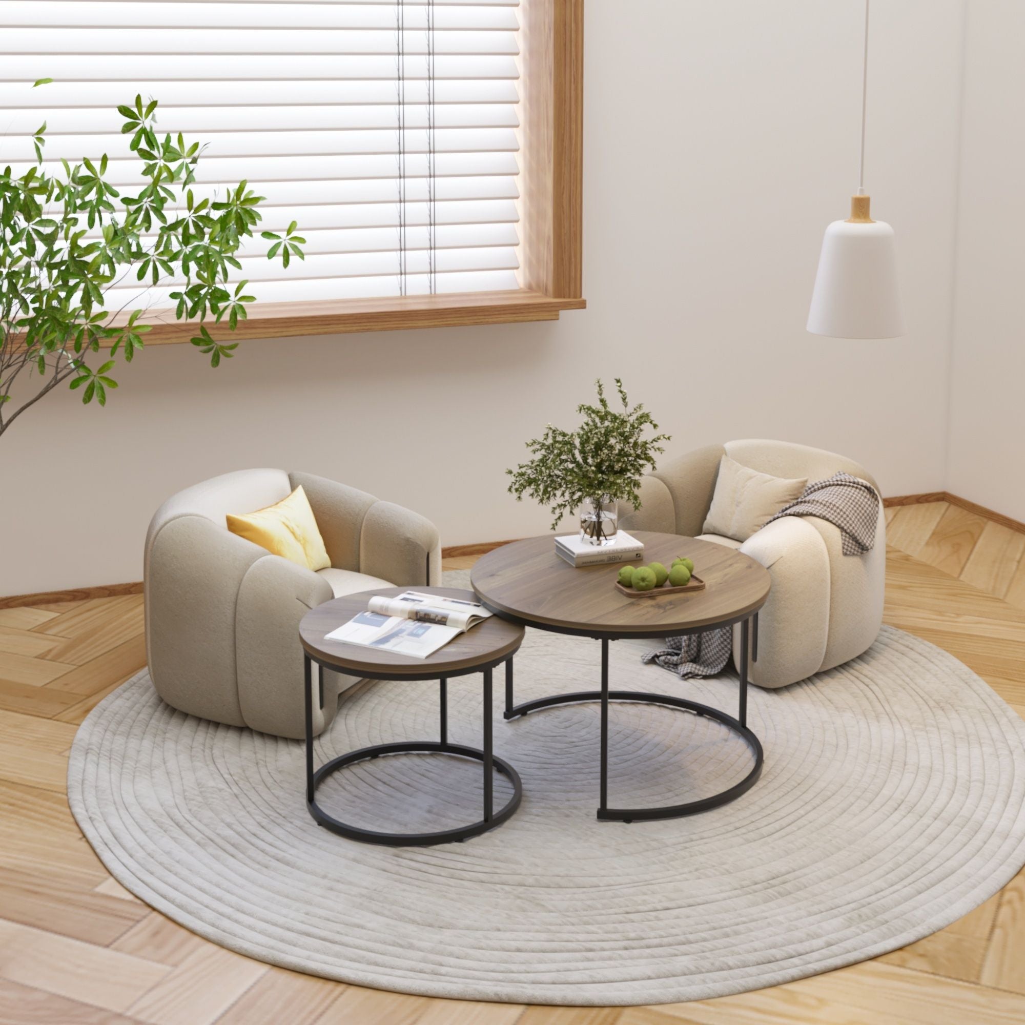 Round Nesting Coffee Table (Set of 2)