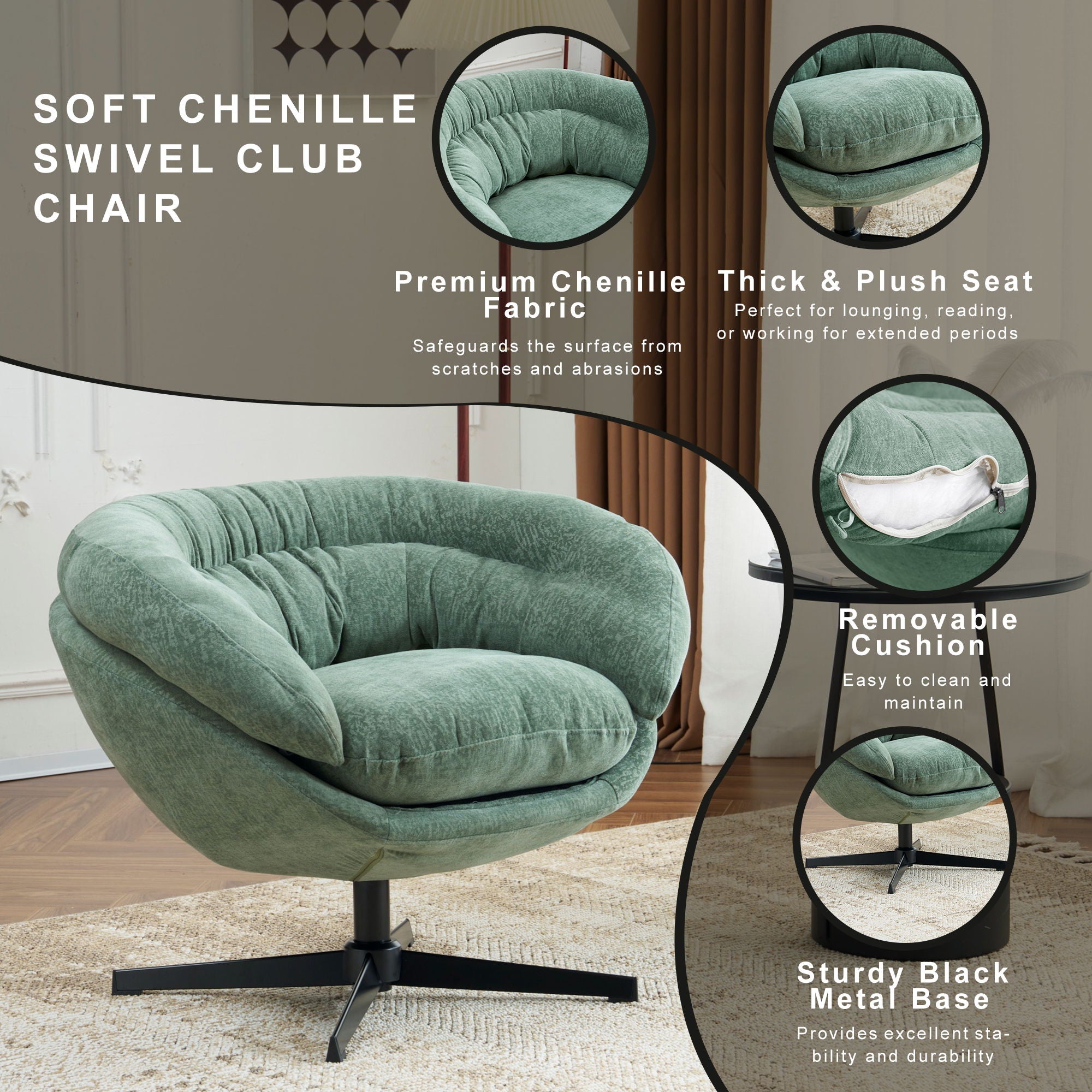 Modern Office Chair With 360 Degree Swivel