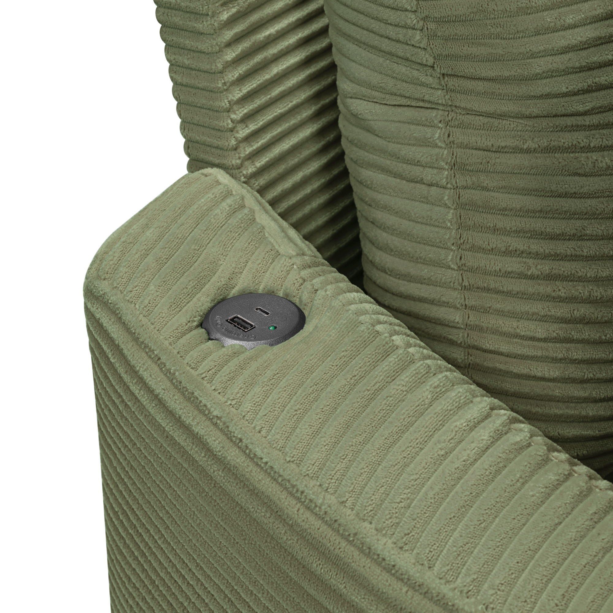 Oversized Double Chaise Lounge Sofa With USB Ports