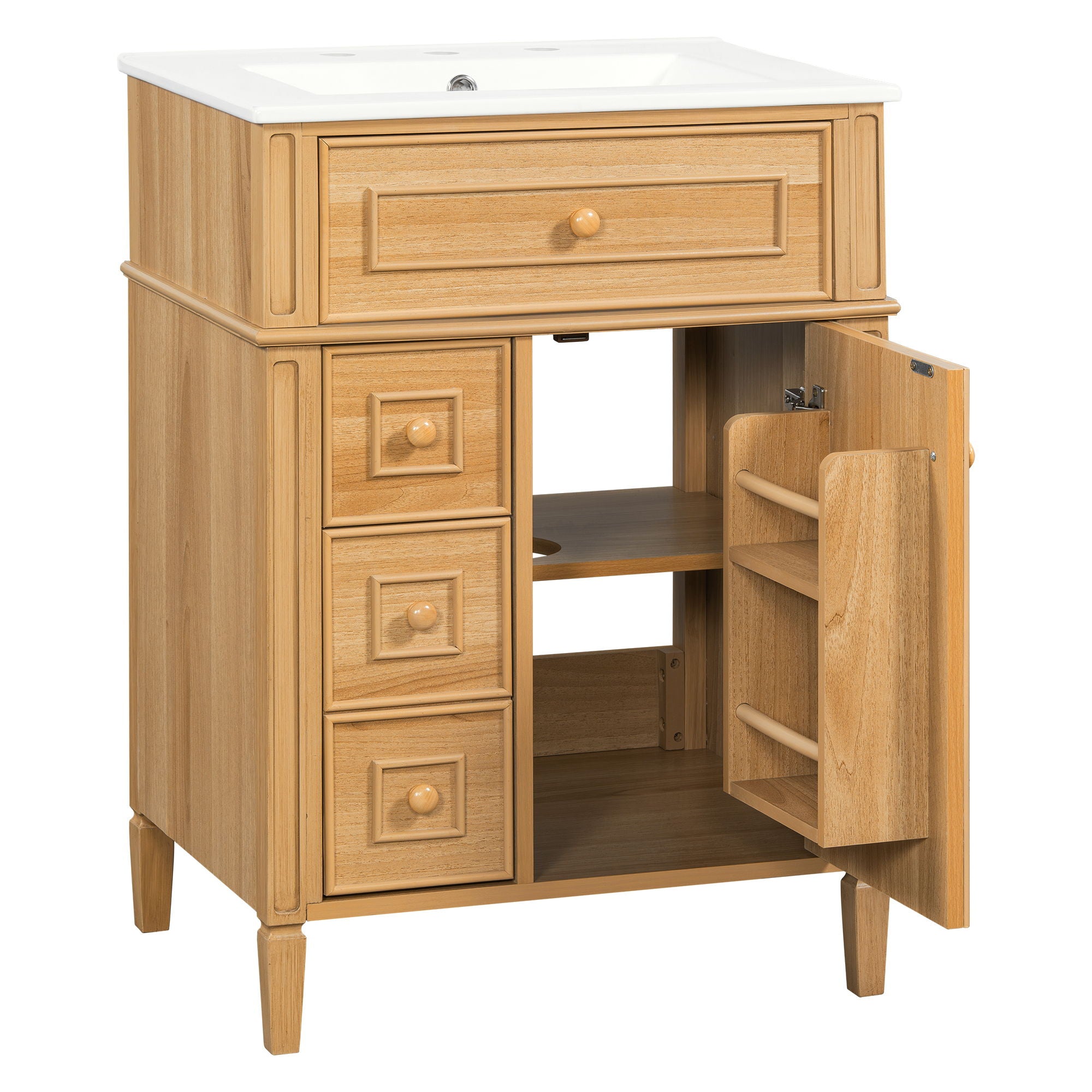 Bathroom Vanity With Flip Out Drawer, 2 Soft-Close Drawers