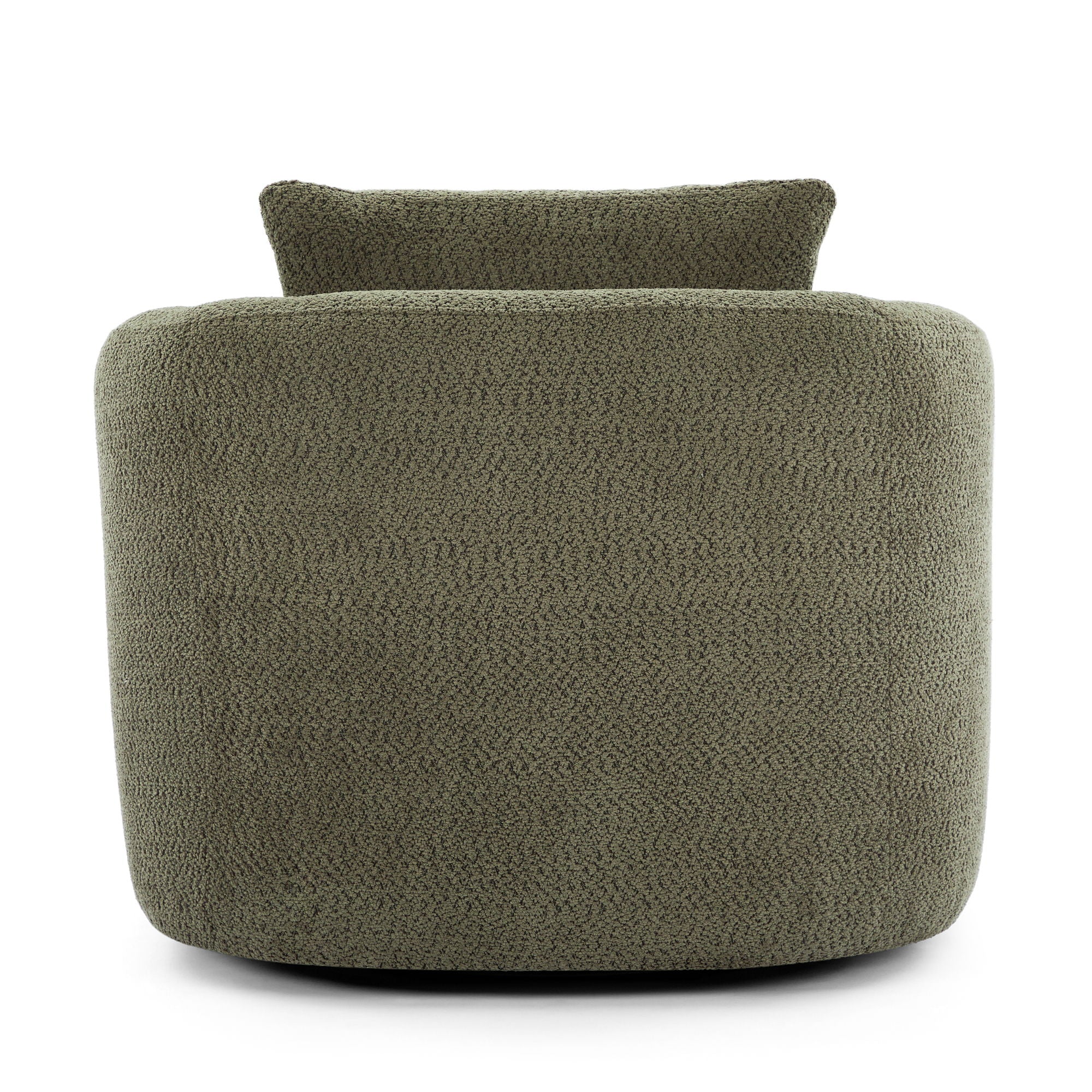 360° Swivel Barrel Sofa Chair With Throw Pillow, Upholstered Accent Chair