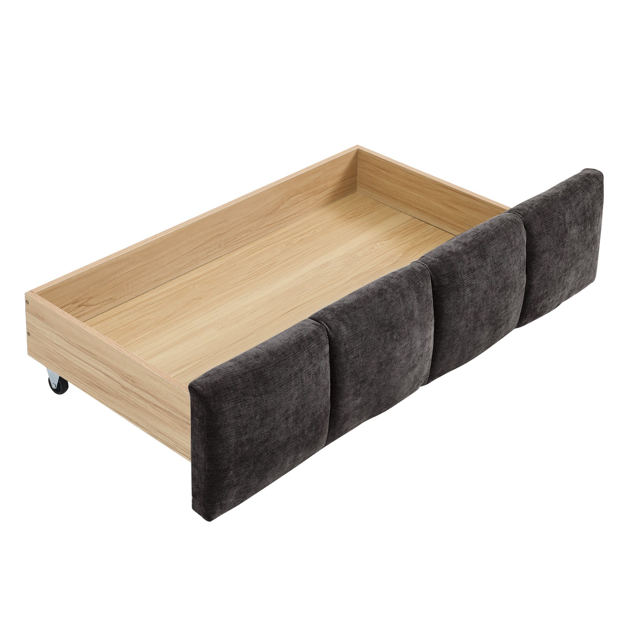 Modern Platform Bed Frame With Thick Fabric