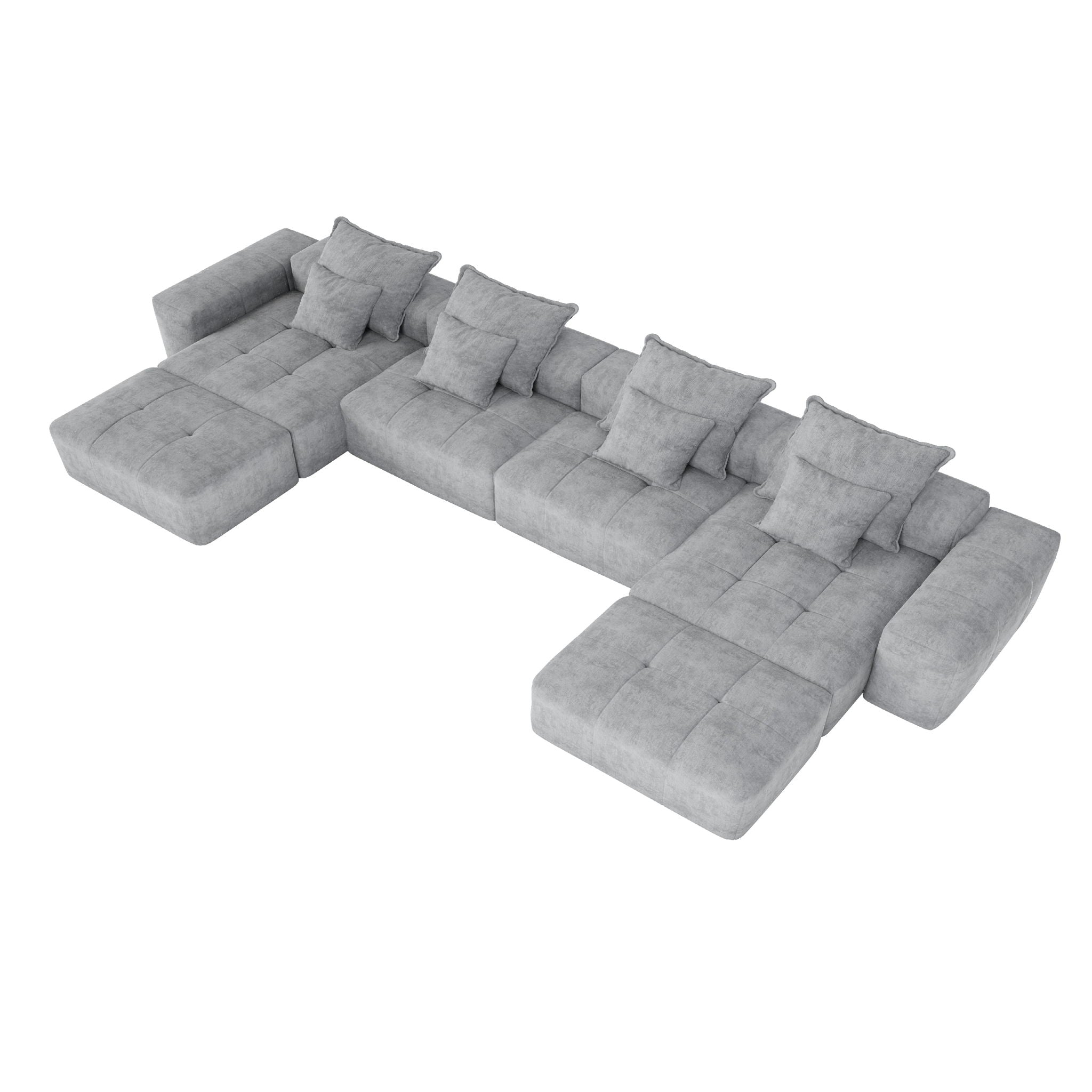 Modern Oversized Diy Combination Modular Sectional Sofa With Pillows