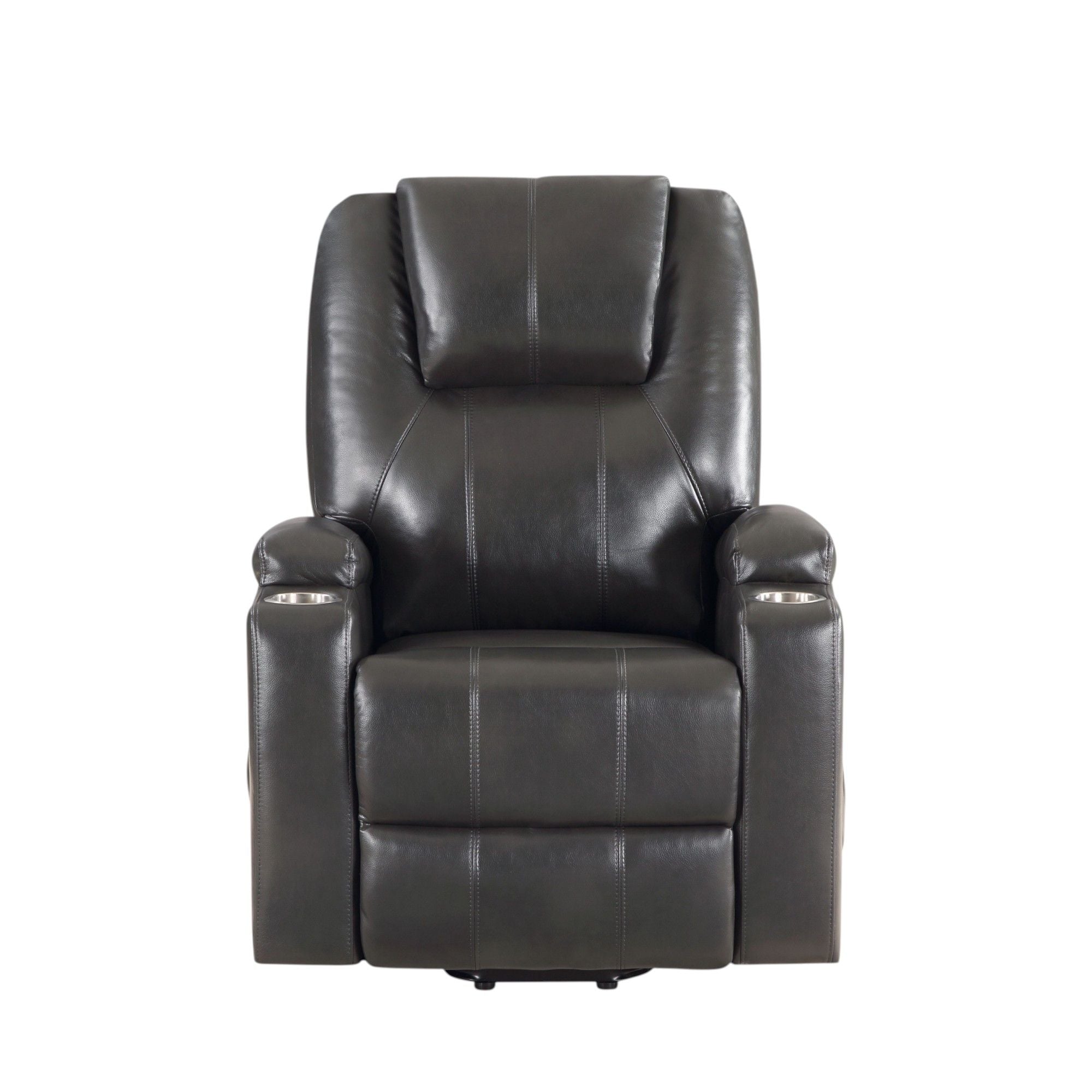 Recliner With Power Lift & Massage - Gunmetal