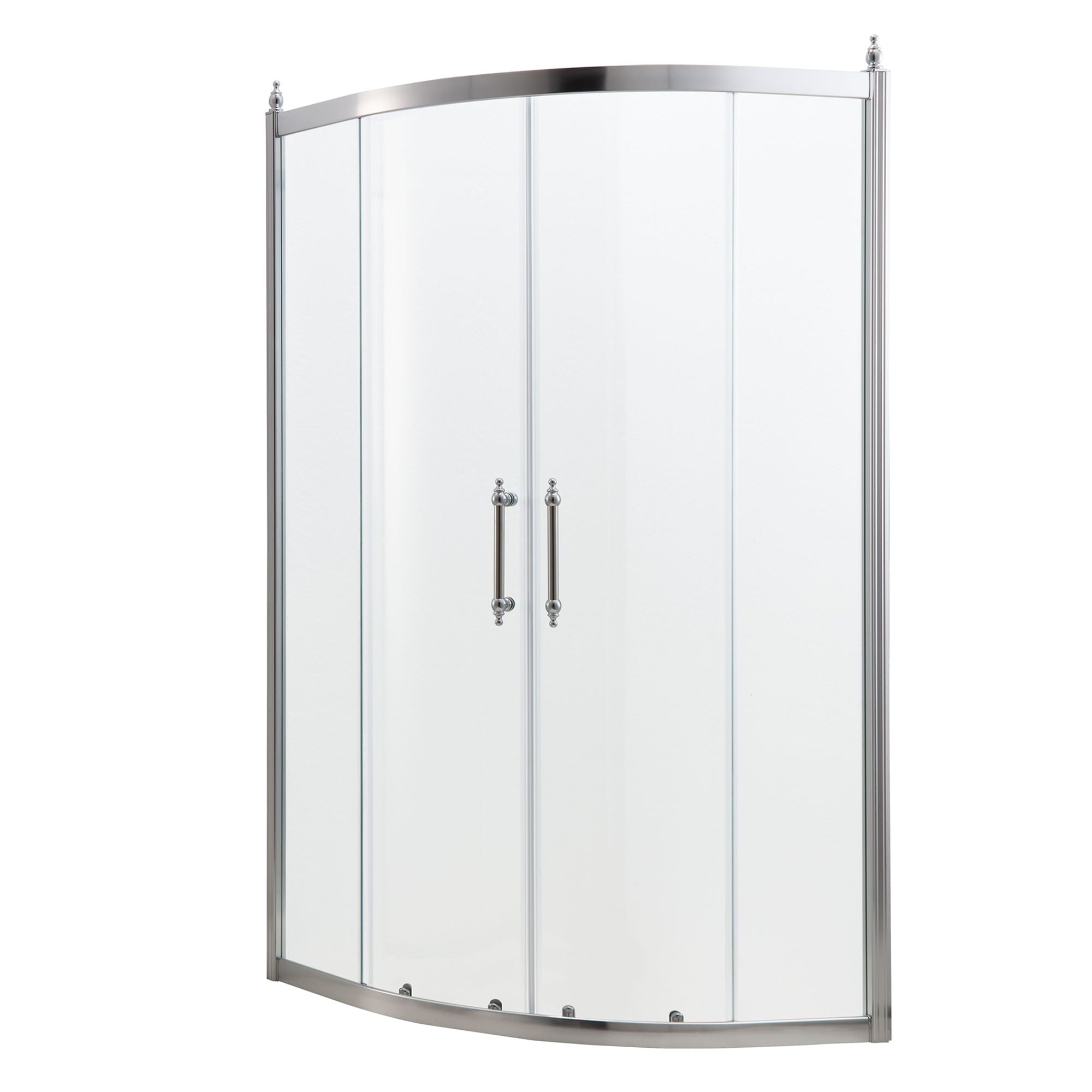 Framed Tub Shower Enclosure With Clear Tempered Glass
