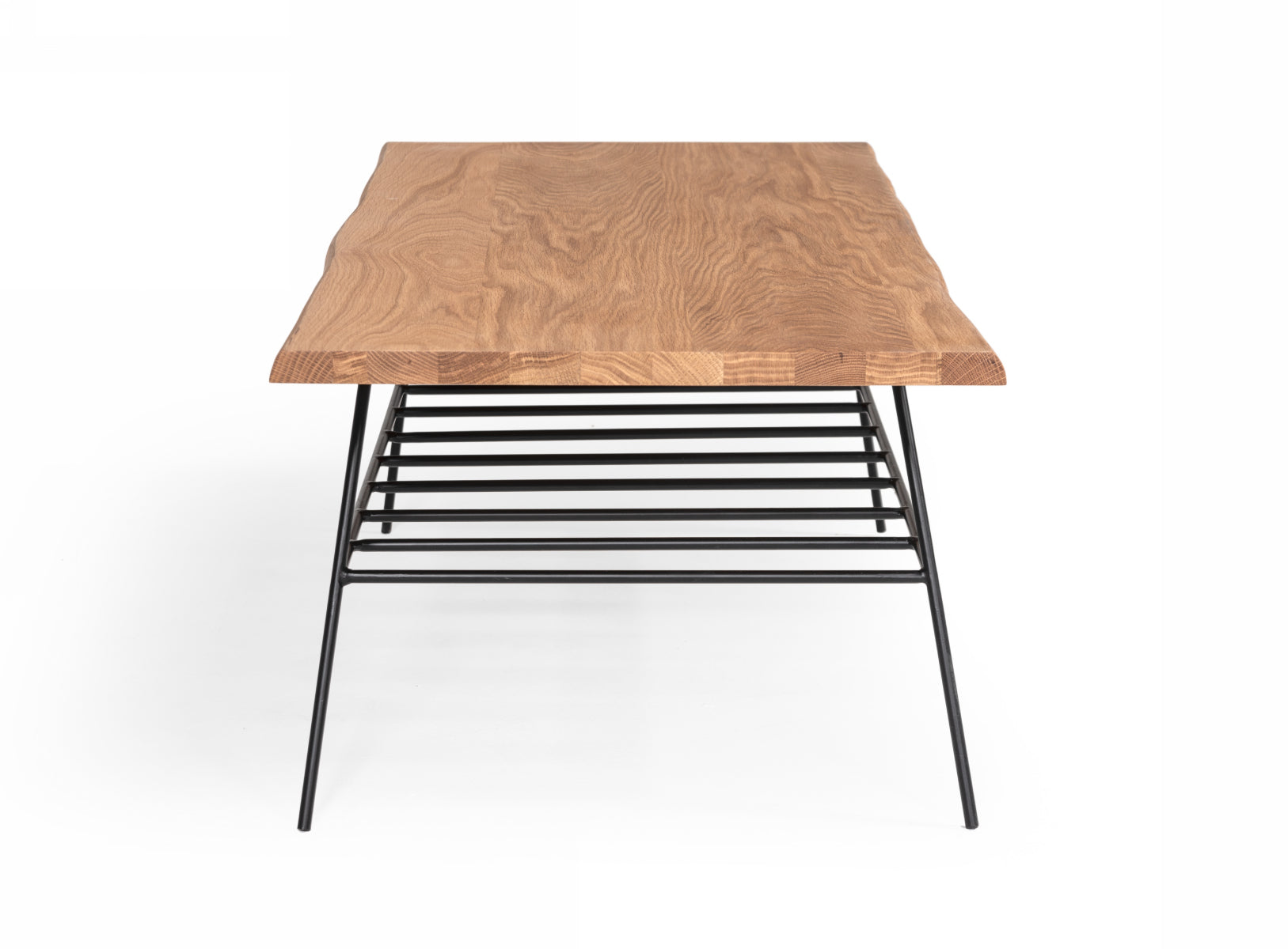 Modrest Barnum - Industrial Oak and Black Iron Live Edge Coffee Table