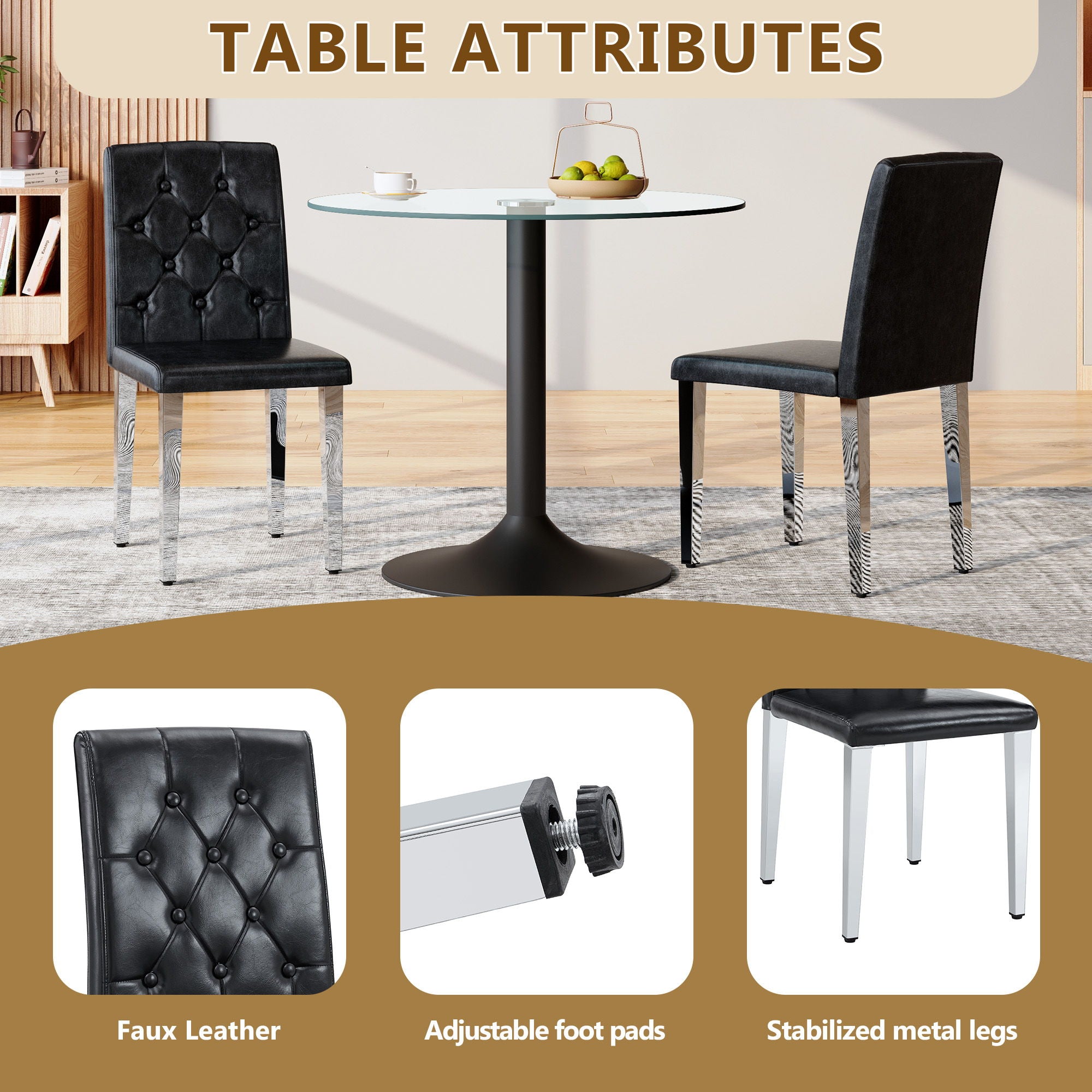 Dining Chairs With Ergonomic Buckle Backrest For Home