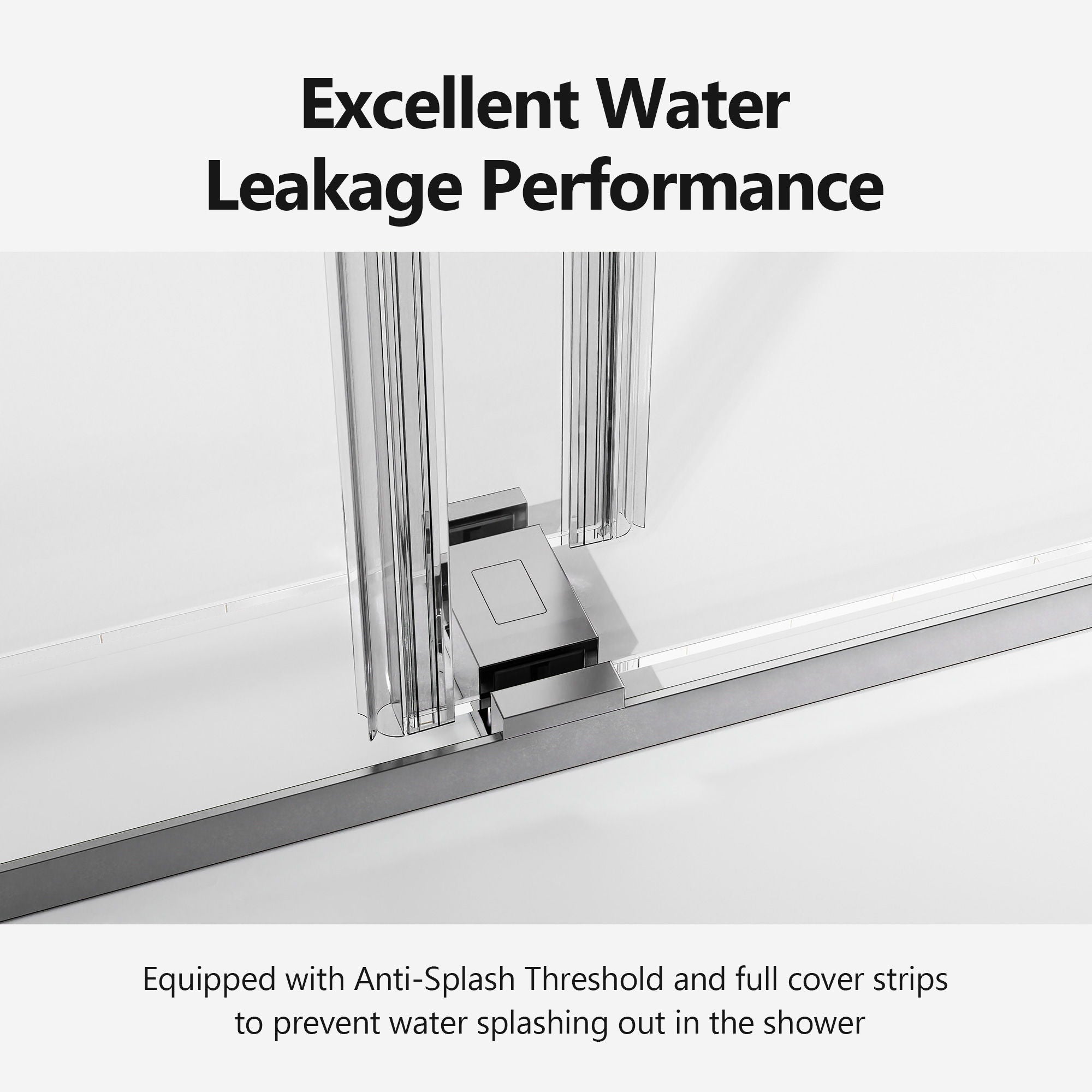 Frameless Double Sliding Soft Close Shower Door, Tempered Glass